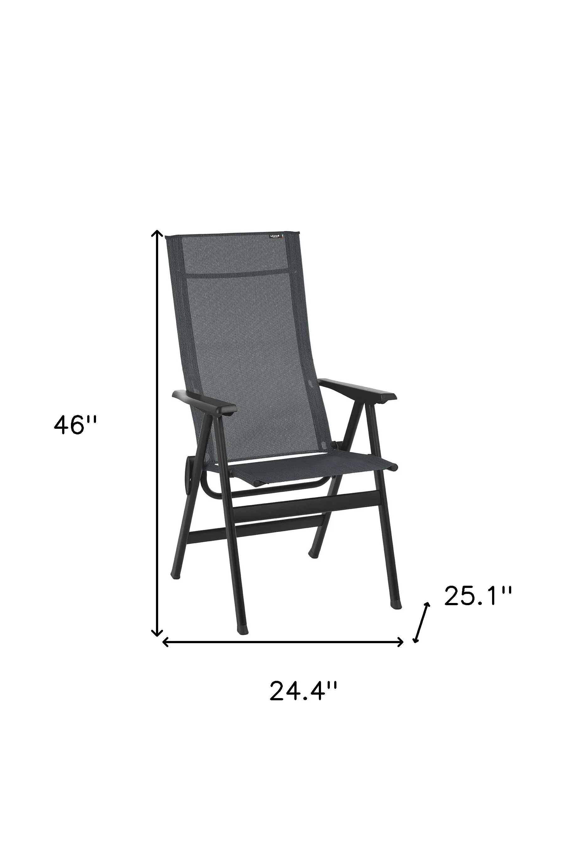 Gray and Black Steel Outdoor Arm Chair By Homeroots - Image 6
