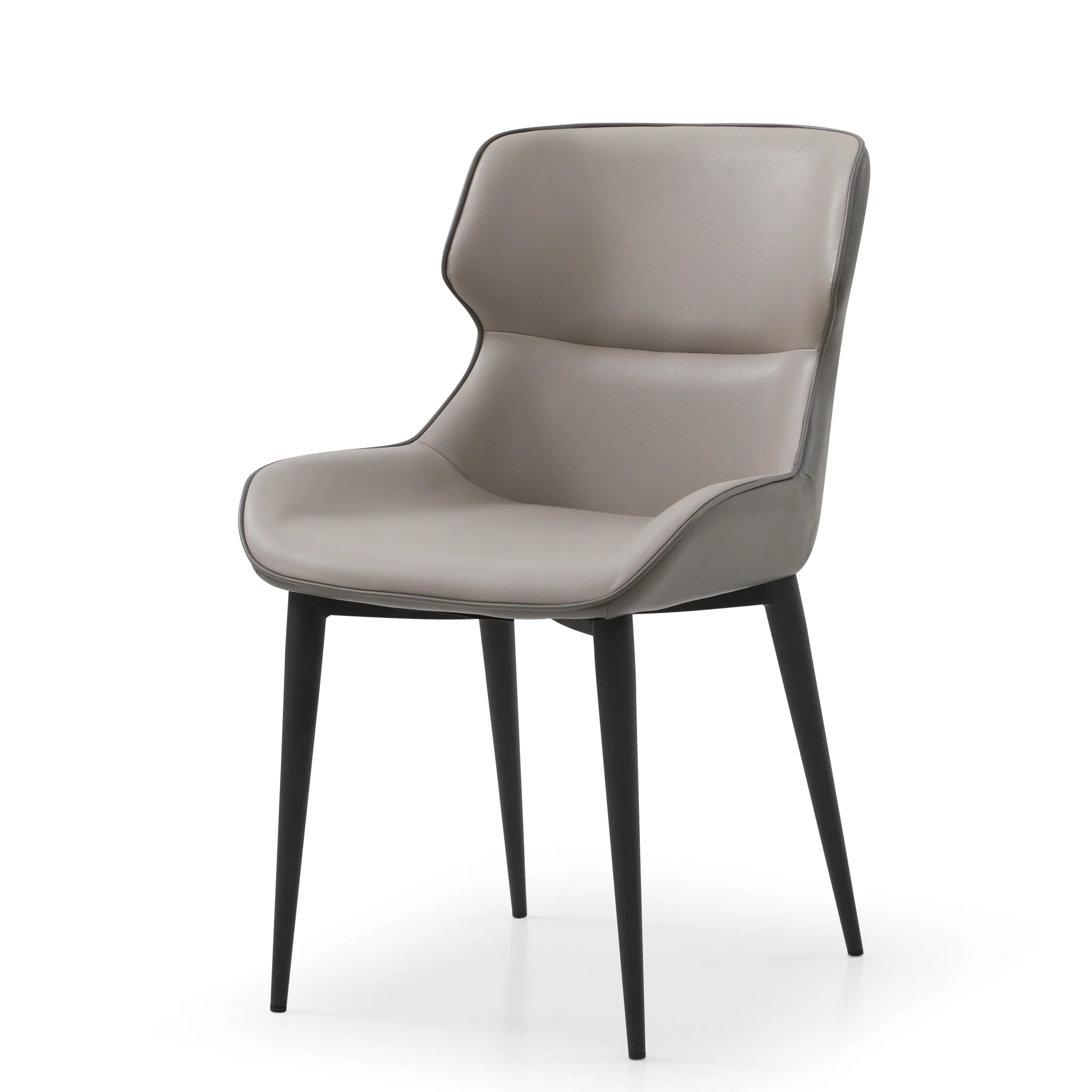 Gray And Black Upholstered Faux Leather Dining Side Chair By Homeroots - Image 2