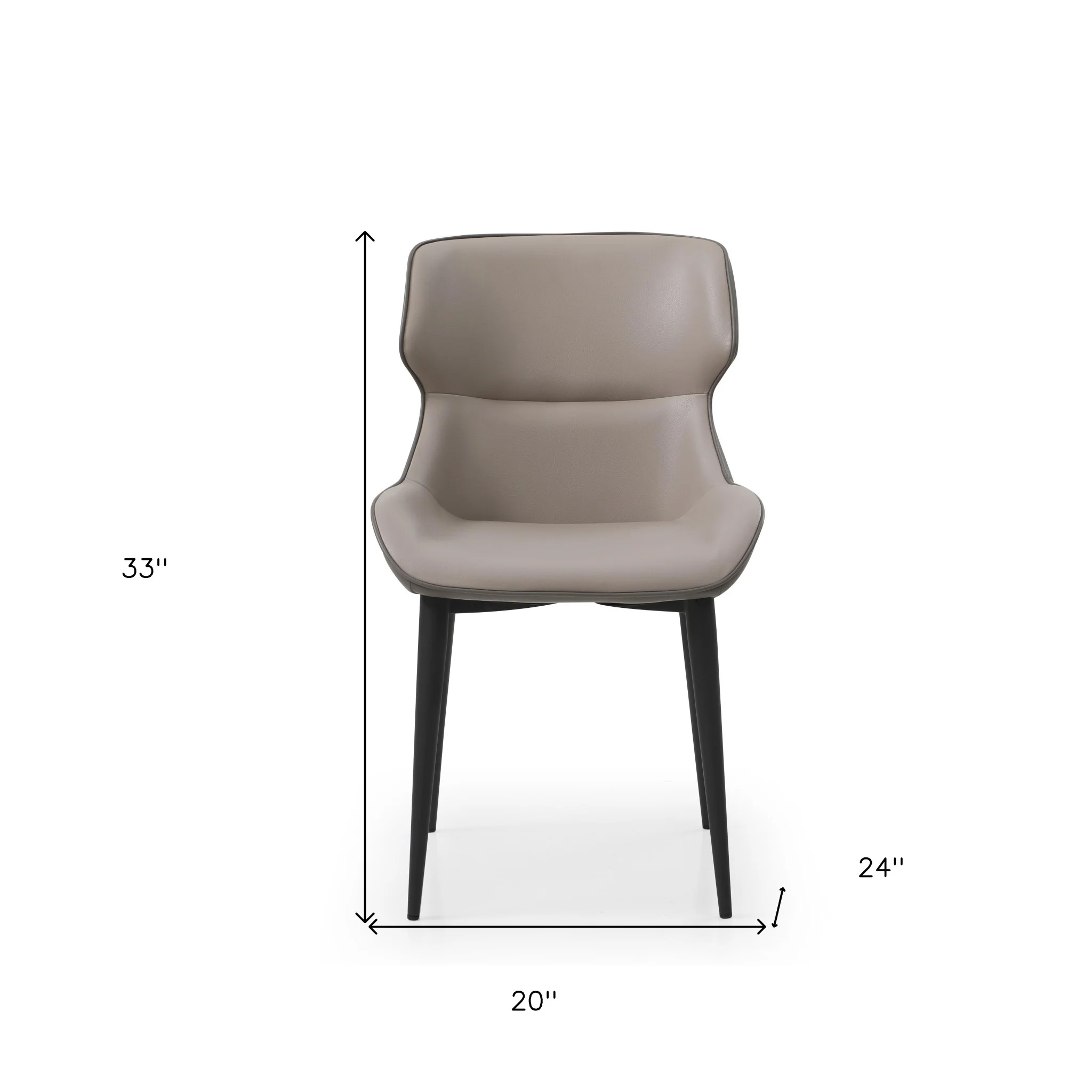 Gray And Black Upholstered Faux Leather Dining Side Chair By Homeroots - Image 4