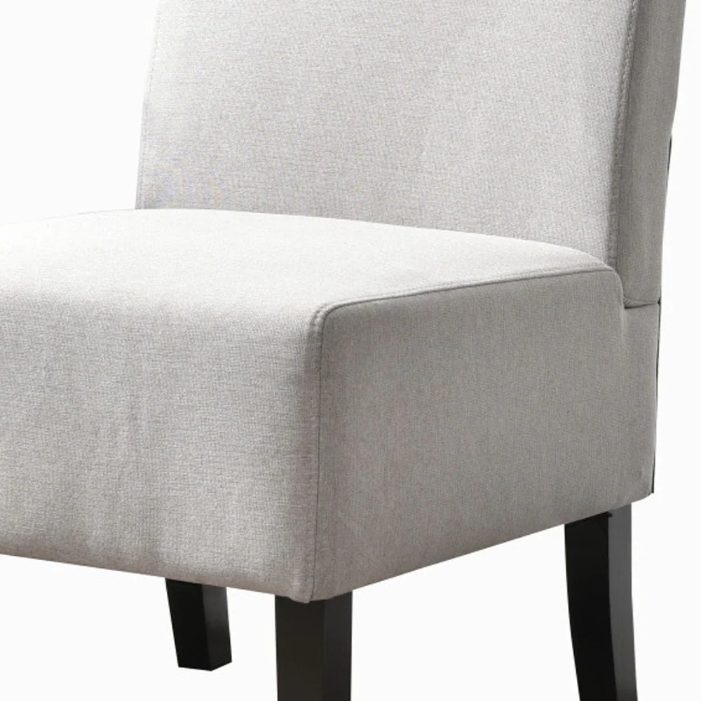 Gray and Black Upholstered Slipper Chair By Homeroots - Image 2