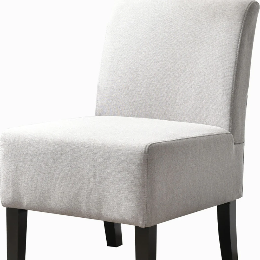 Gray and Black Upholstered Slipper Chair By Homeroots - Image 3