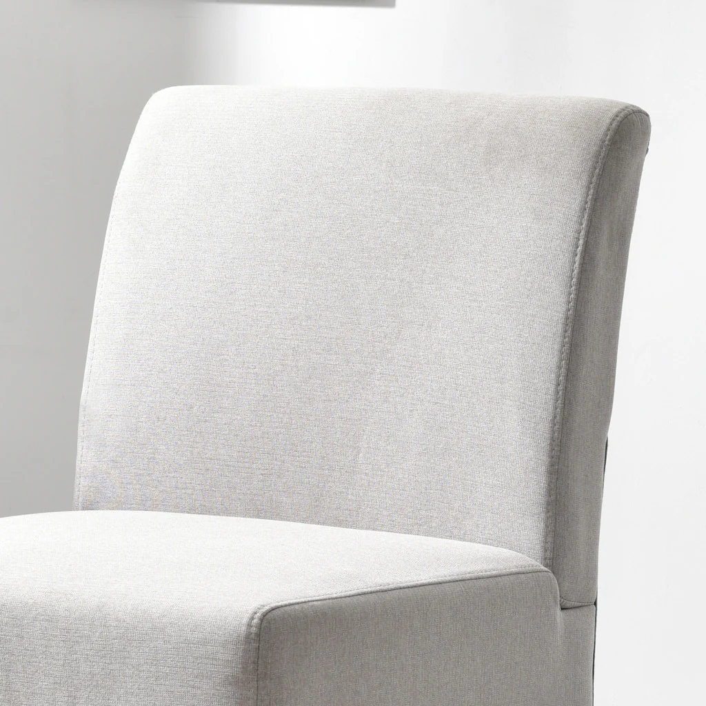 Gray and Black Upholstered Slipper Chair By Homeroots - Image 5