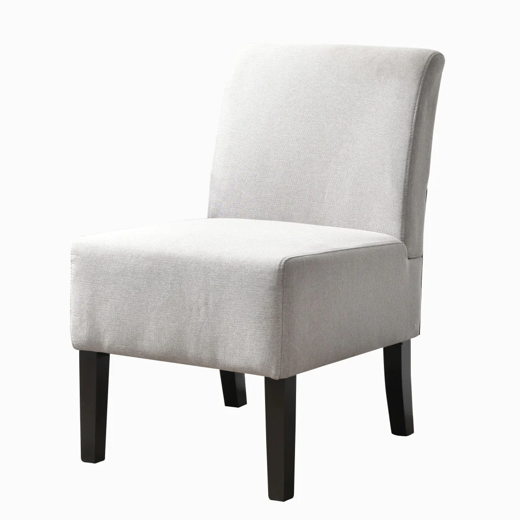Gray and Black Upholstered Slipper Chair By Homeroots - Image 7
