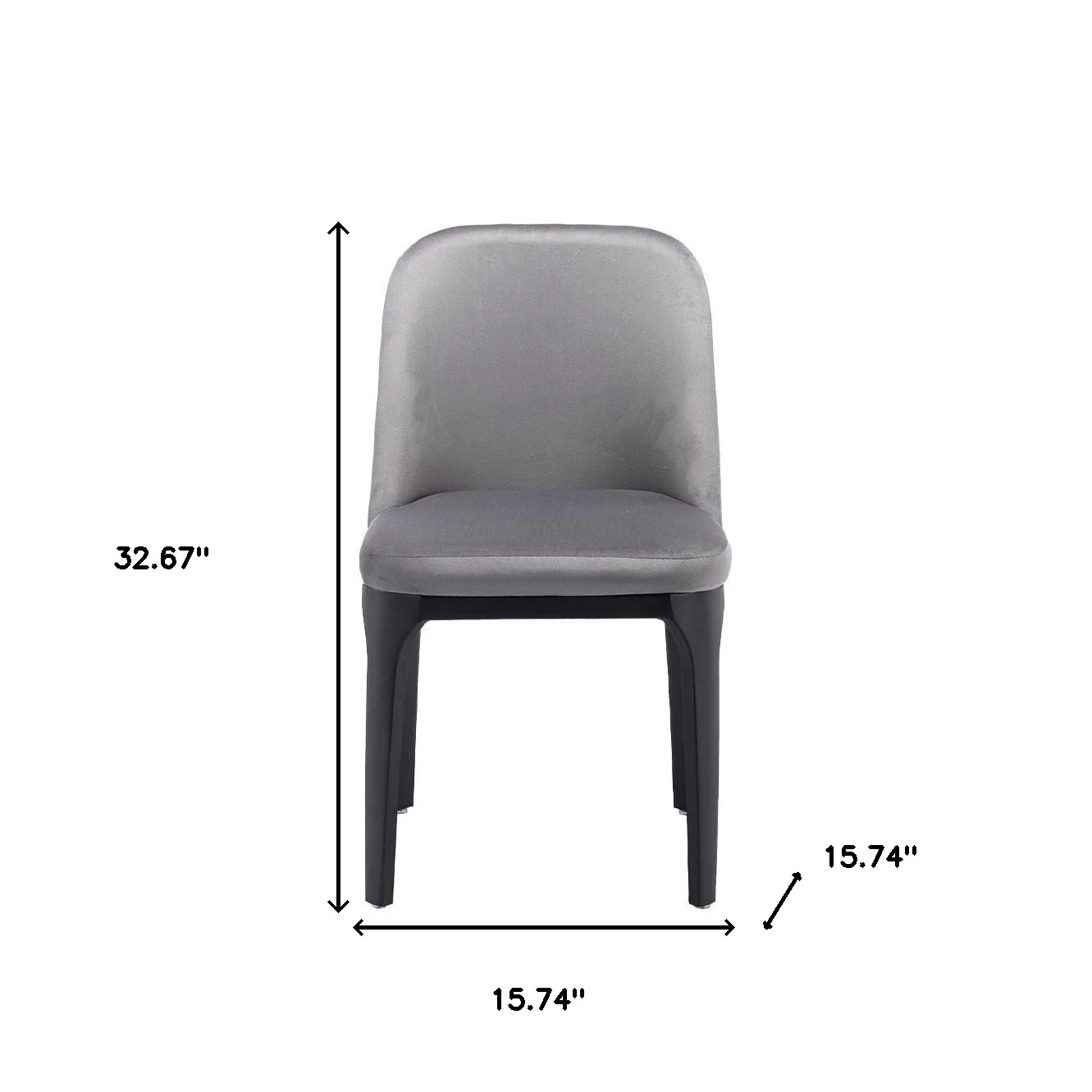 Gray And Black Upholstered Velvet Dining Side Chair By Homeroots - Image 4
