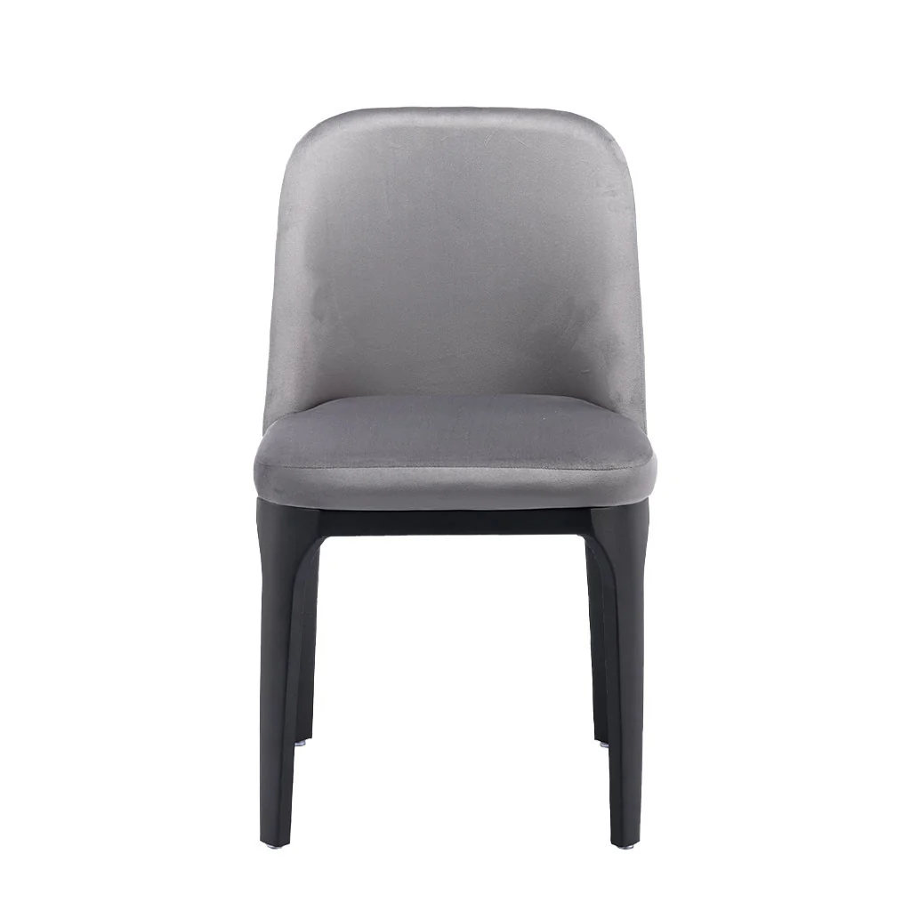 Gray And Black Upholstered Velvet Dining Side Chair By Homeroots - Image 6
