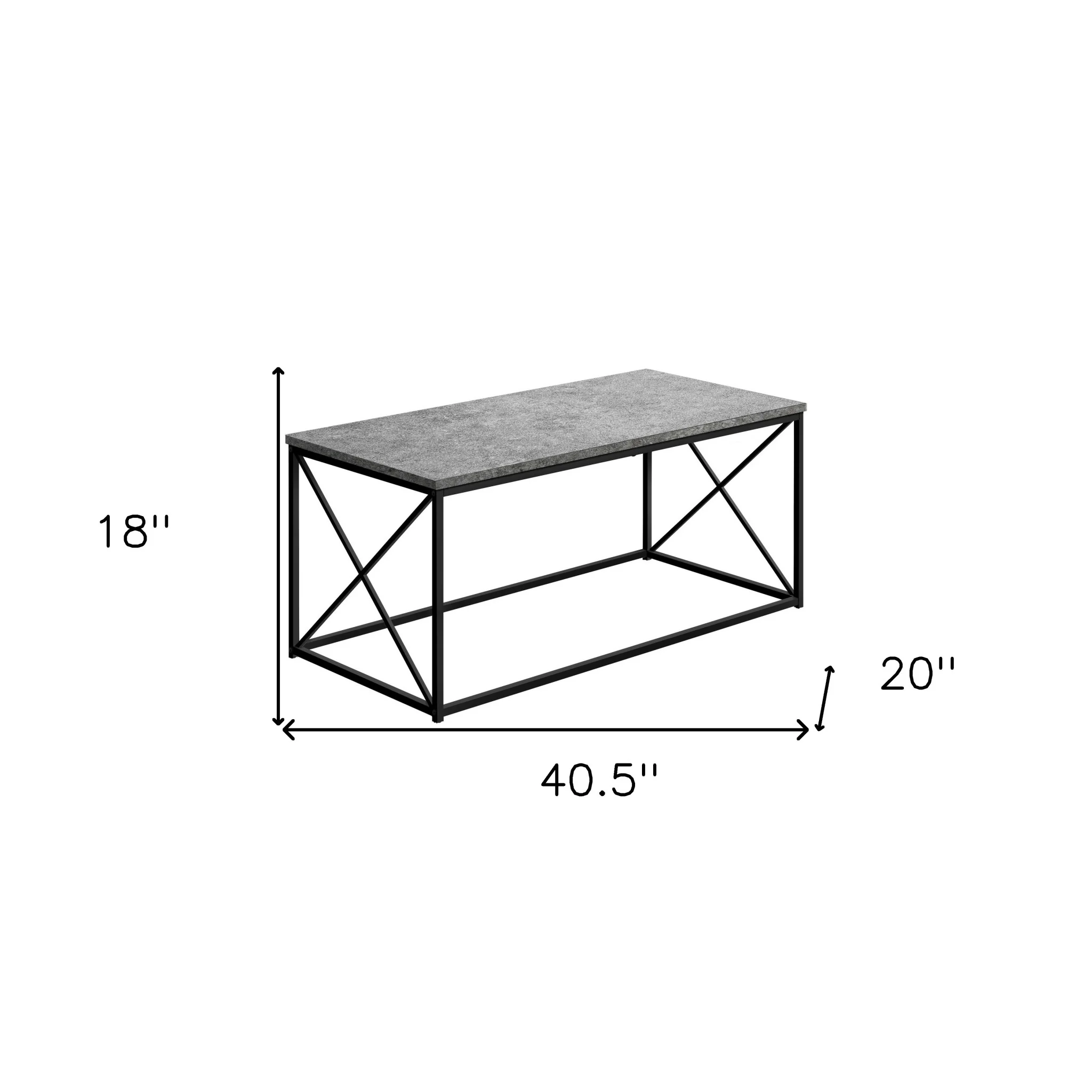Gray And Black Wood And Metal Coffee Table By Homeroots - Image 4