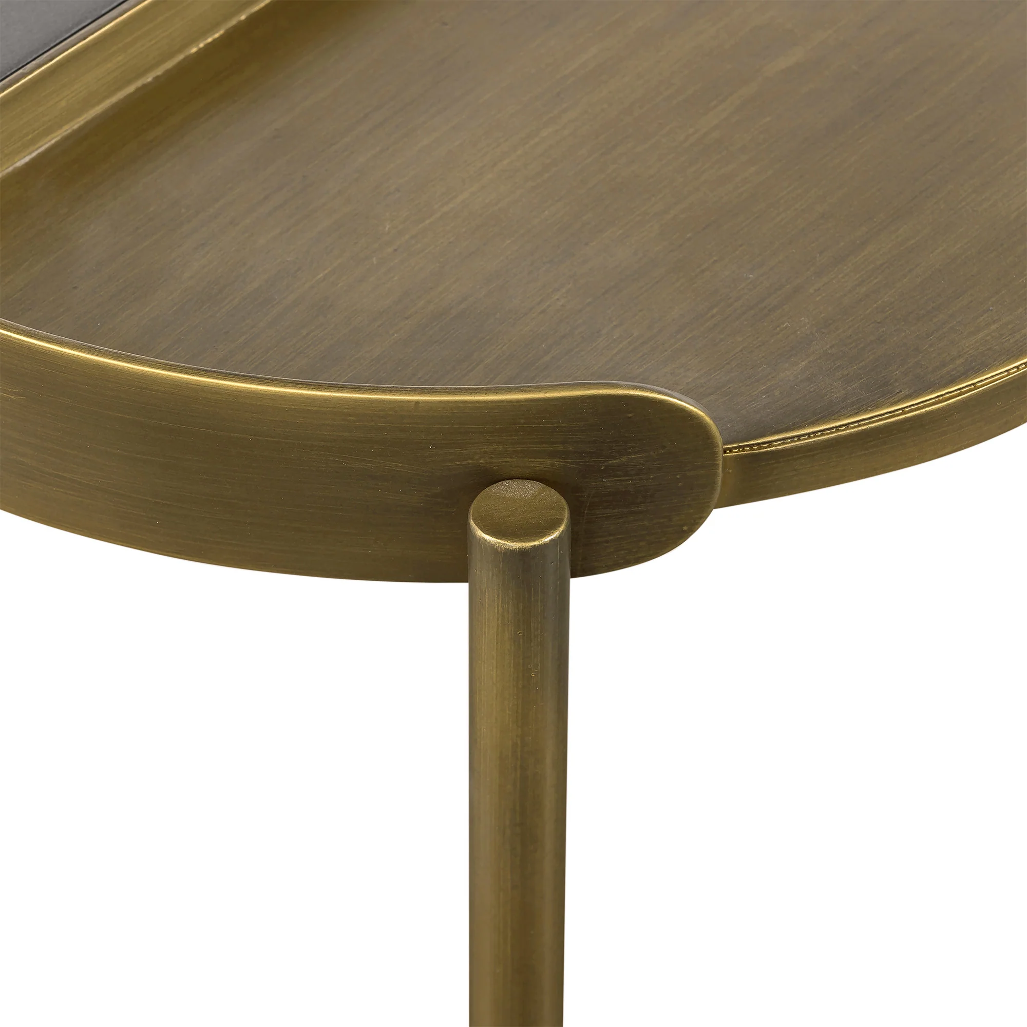Gray And Brass Concrete And Metal Round Coffee Table By Homeroots - Image 5