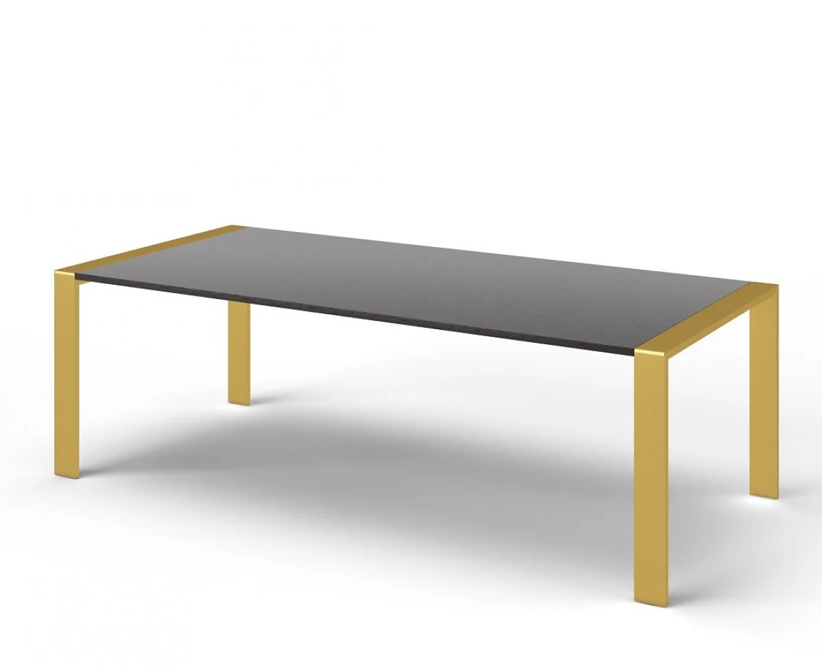 Gray And Brass Stainless Steel Dining Table By Homeroots - Image 2