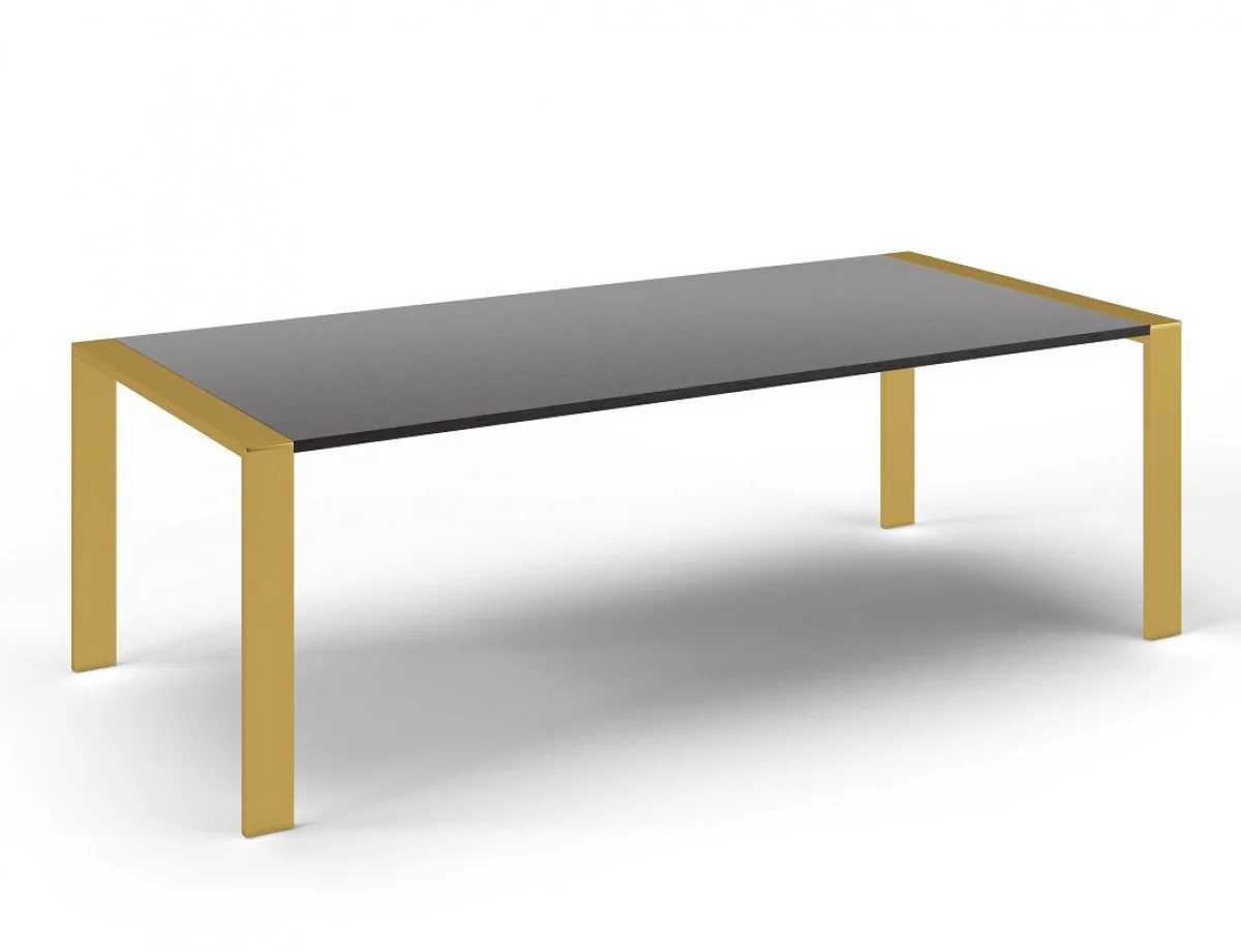 Gray And Brass Stainless Steel Dining Table By Homeroots - Image 3