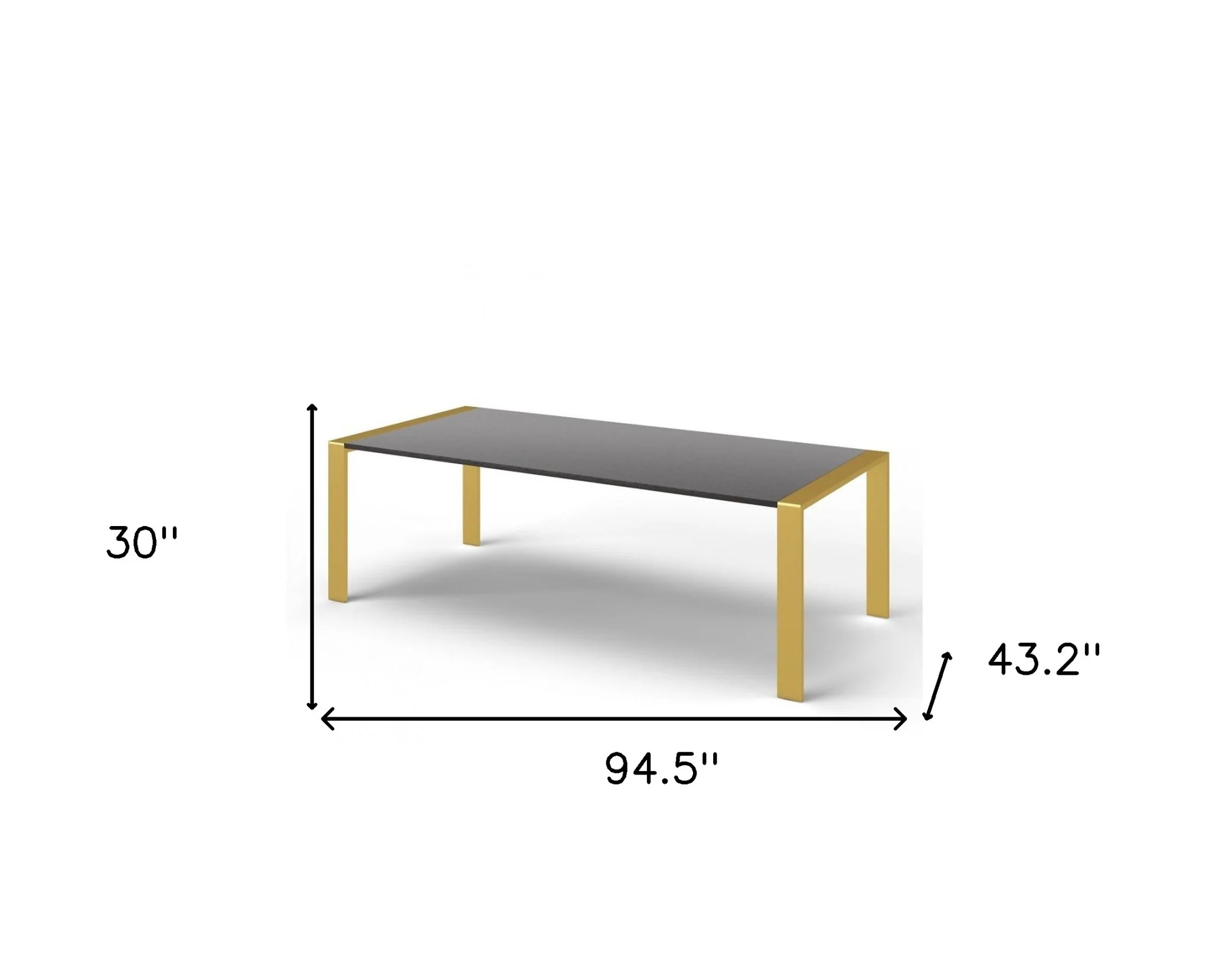 Gray And Brass Stainless Steel Dining Table By Homeroots - Image 5