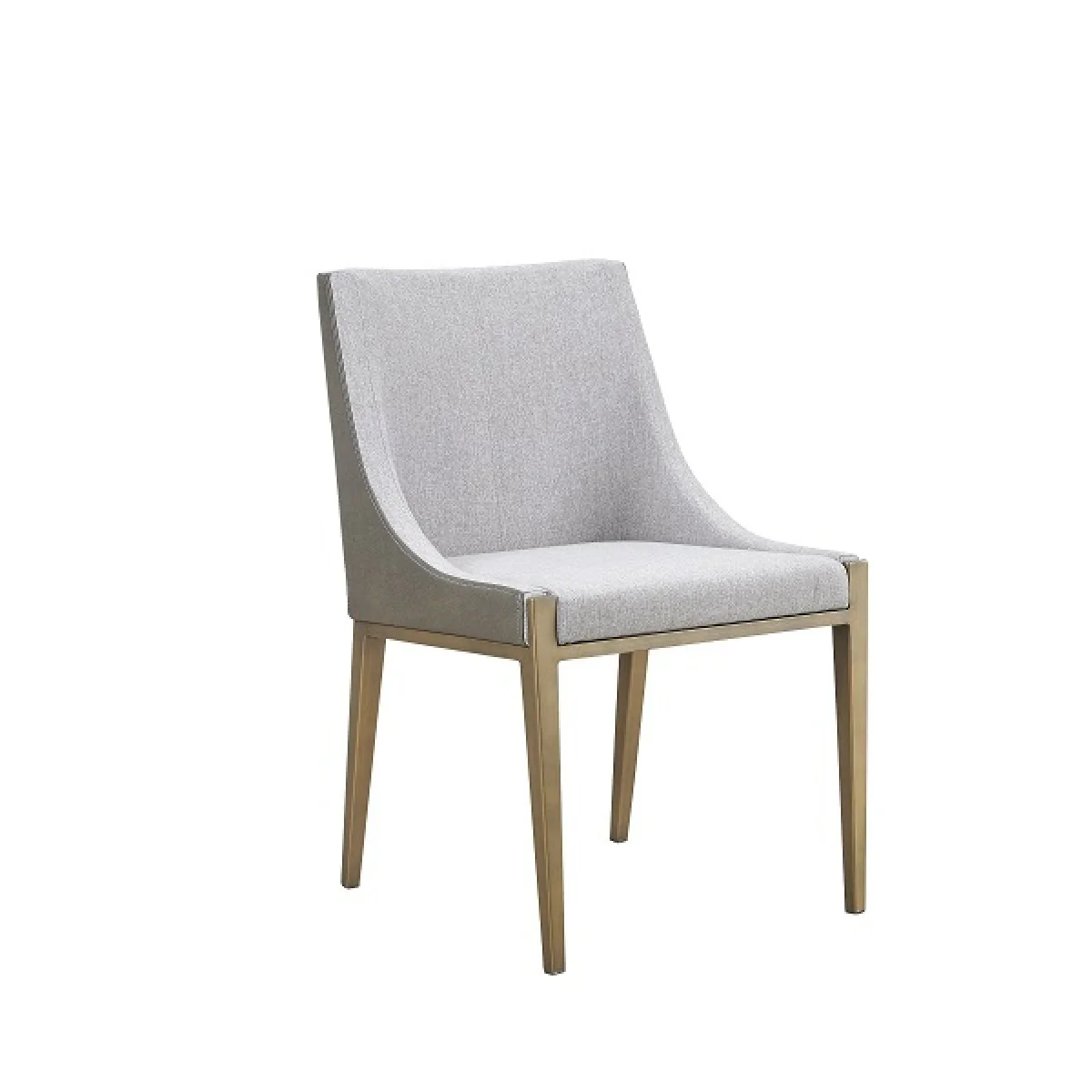 Gray And Brass Upholstered Fabric Dining Side Chair By Homeroots - Image 2