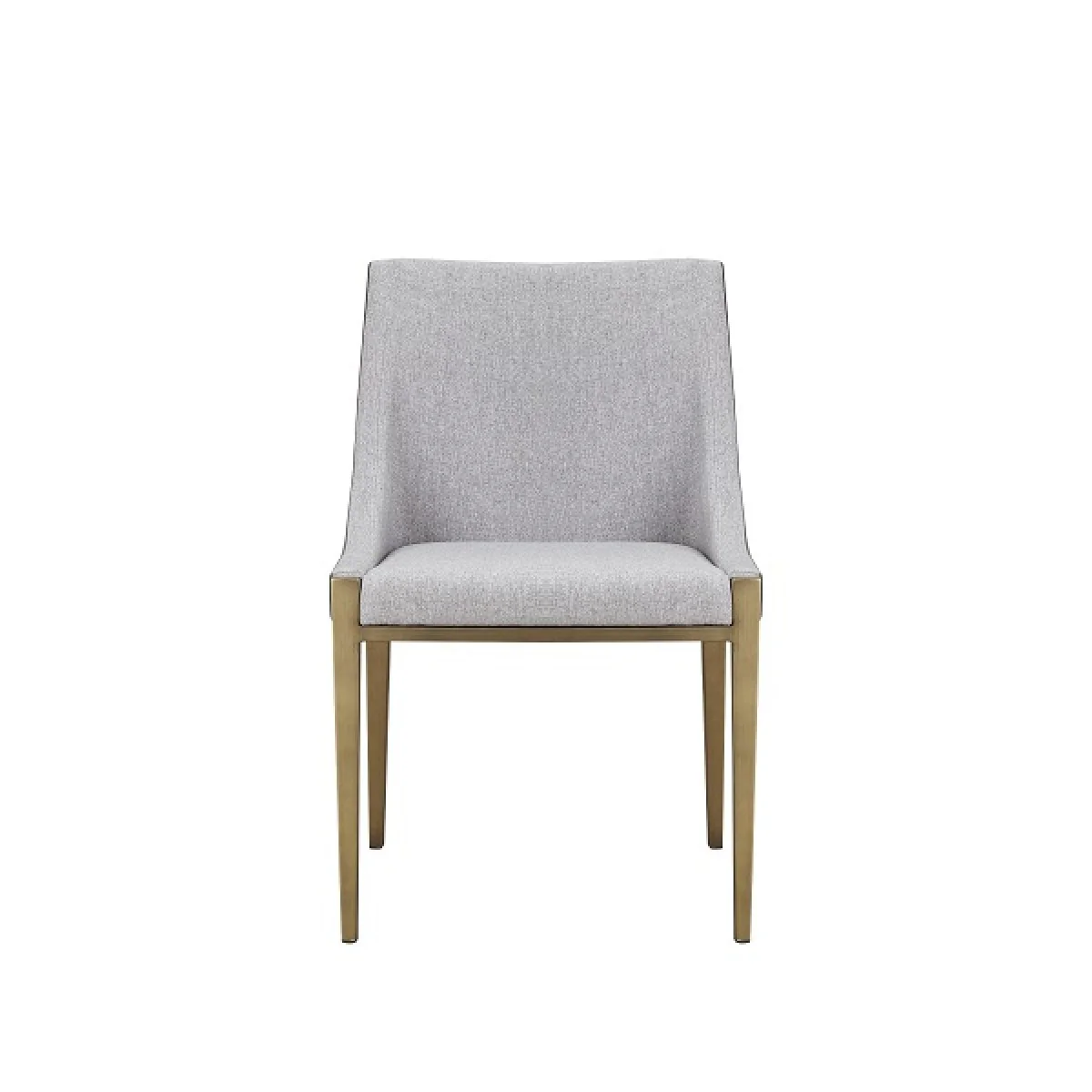 Gray And Brass Upholstered Fabric Dining Side Chair By Homeroots - Image 3