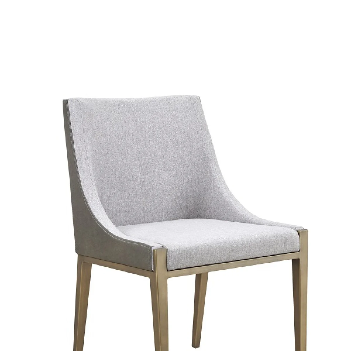 Gray And Brass Upholstered Fabric Dining Side Chair By Homeroots - Image 4