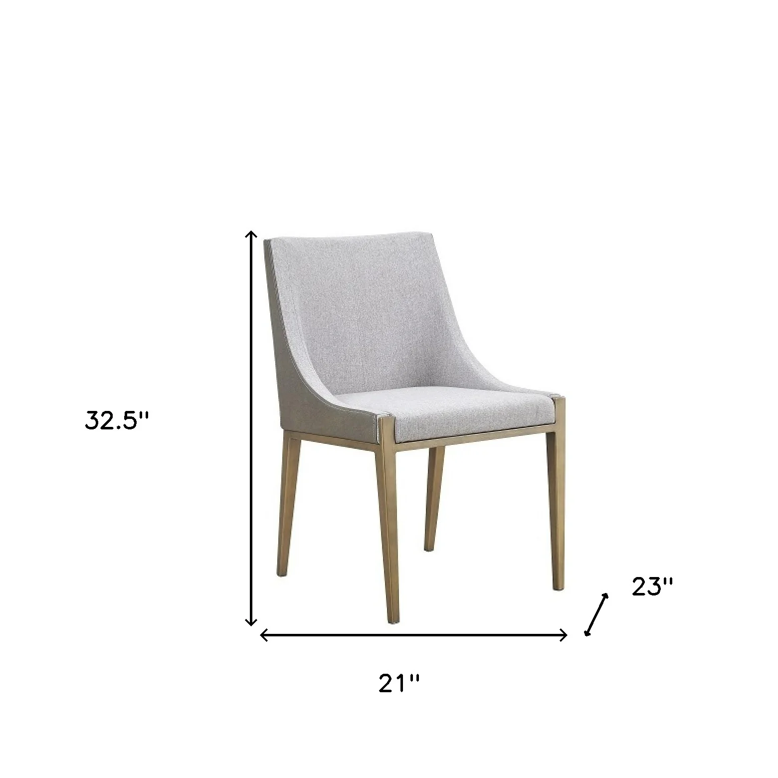 Gray And Brass Upholstered Fabric Dining Side Chair By Homeroots - Image 6