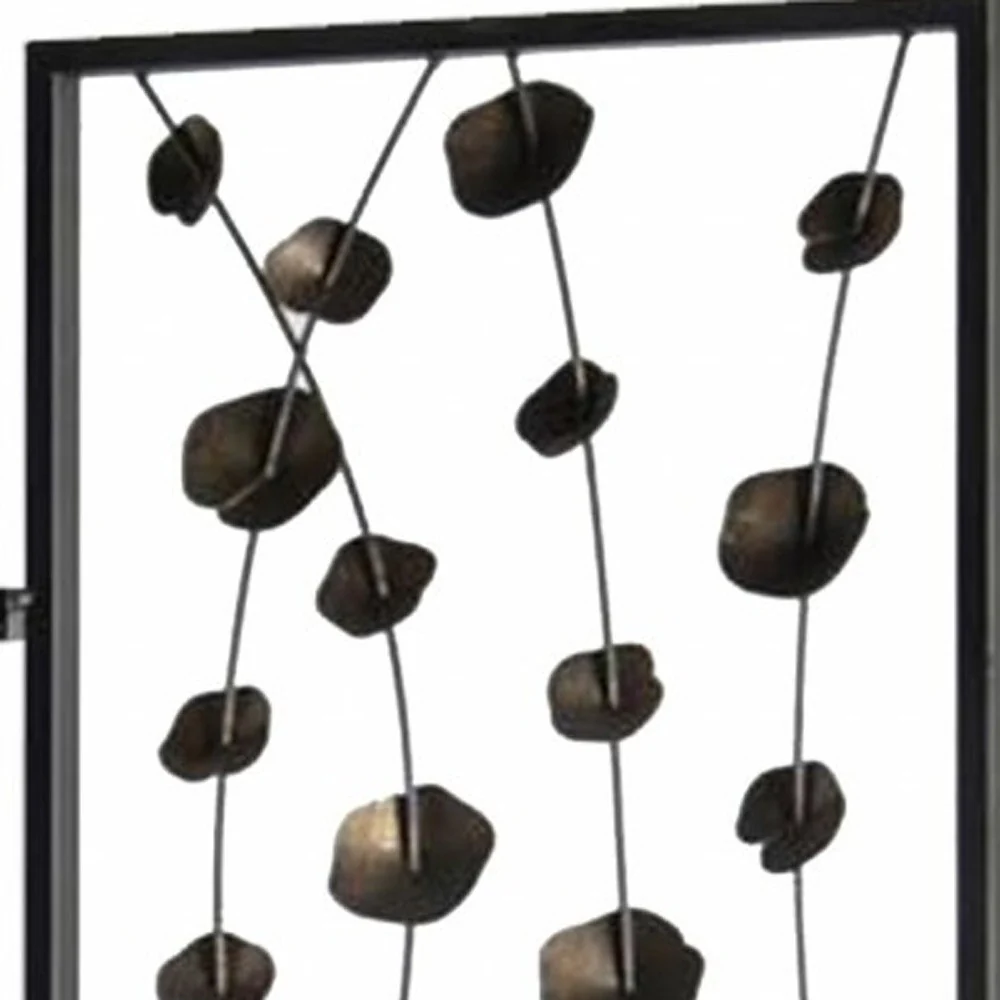 Gray And Bronze Metal Falling Blooms Screen By Homeroots - Image 4