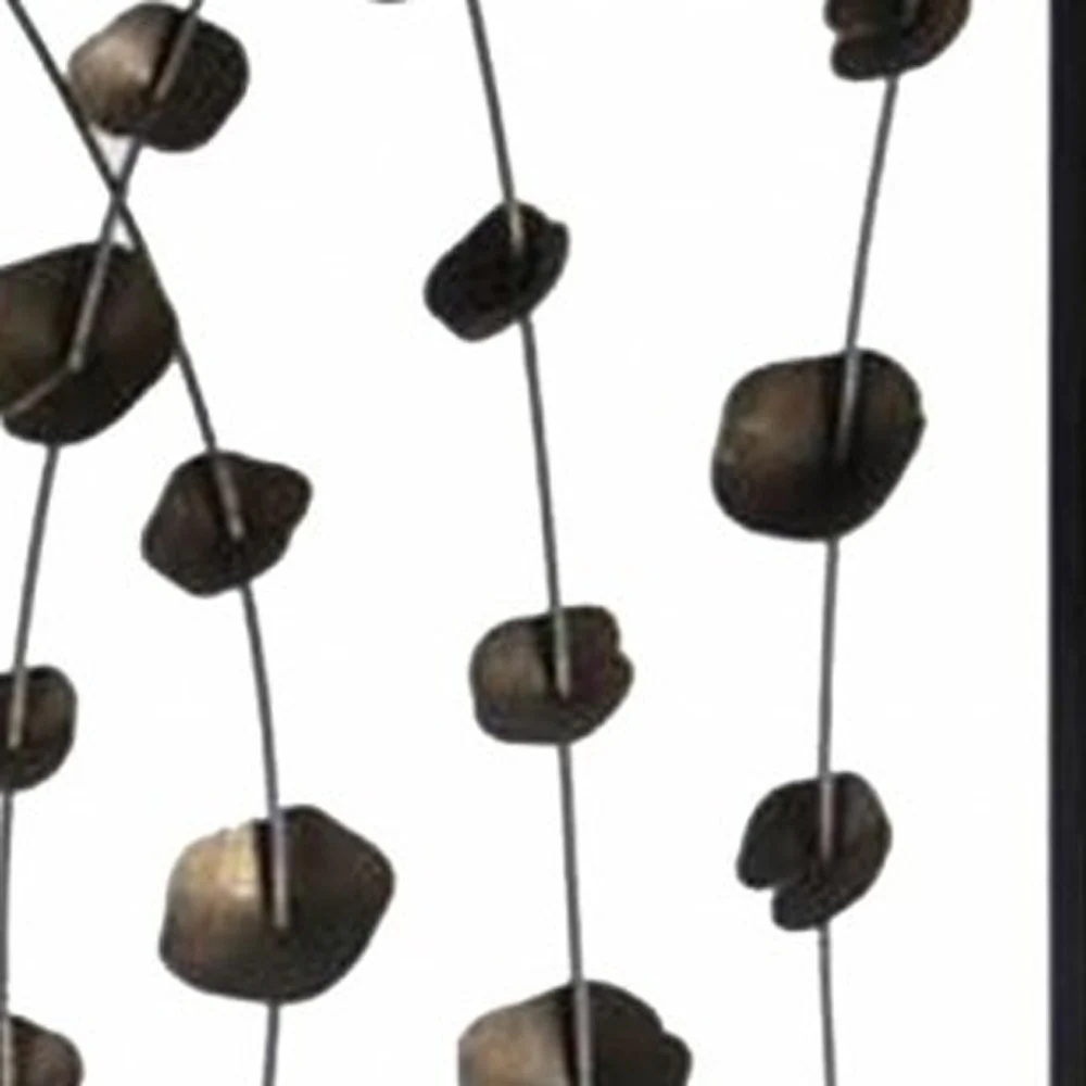 Gray And Bronze Metal Falling Blooms Screen By Homeroots - Image 5
