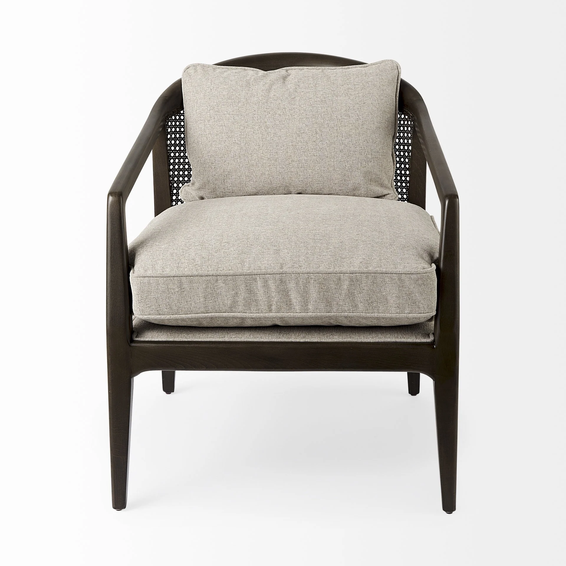 Gray and Brown Fabric Arm Chair By Homeroots - Image 3