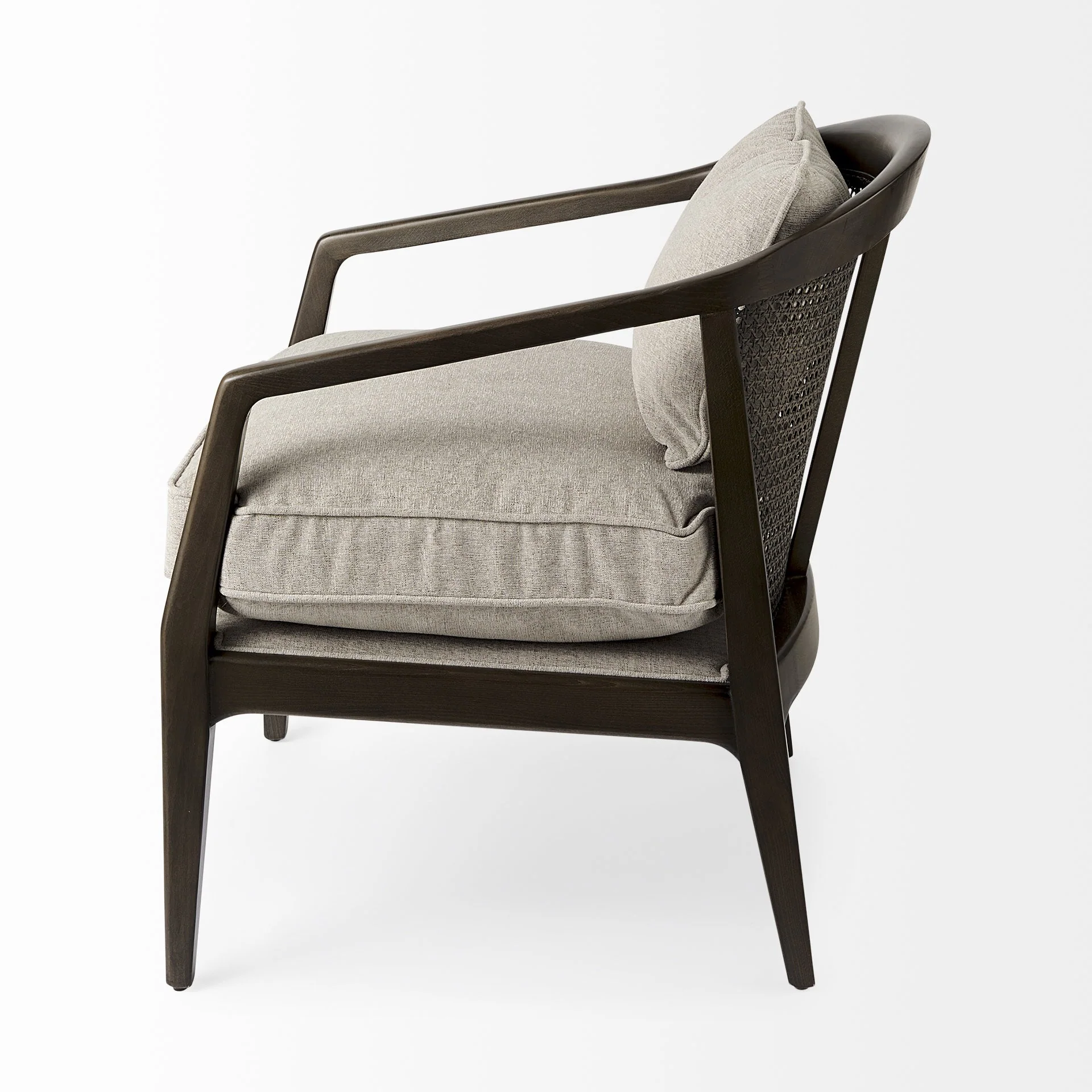 Gray and Brown Fabric Arm Chair By Homeroots - Image 4