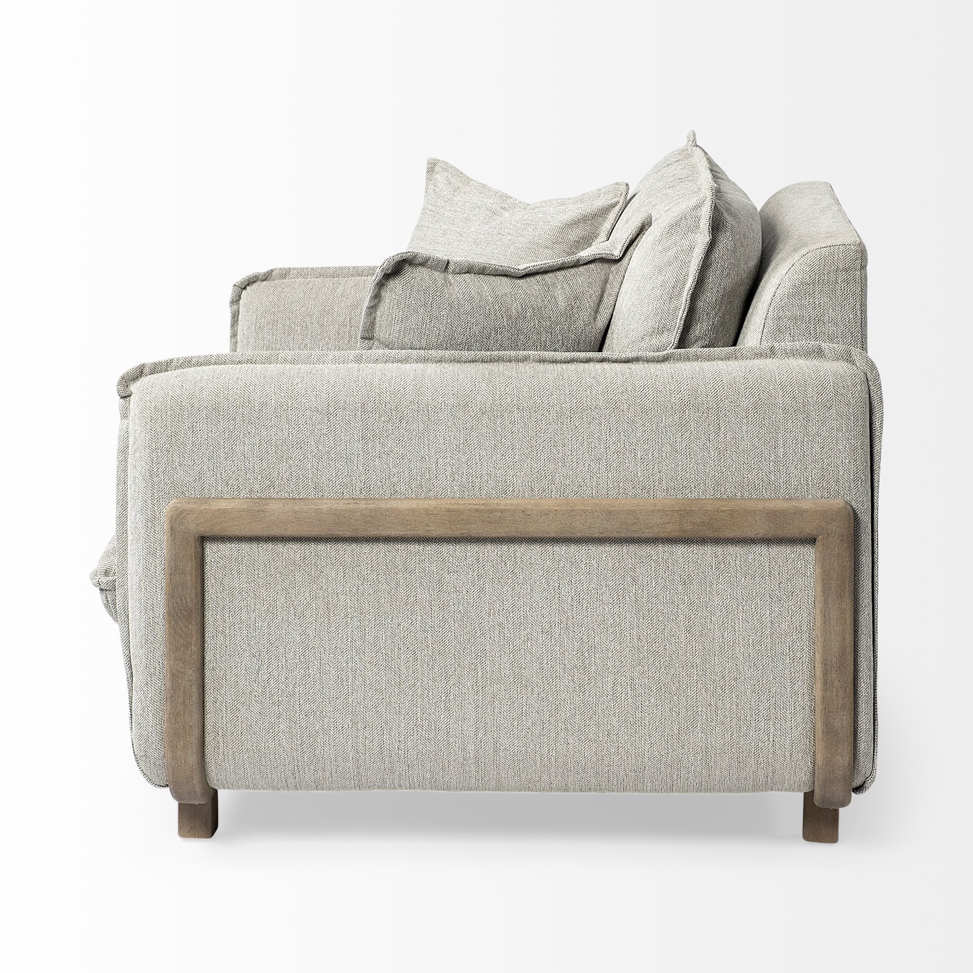 Gray and Brown Fabric Club Chair By Homeroots - Image 3