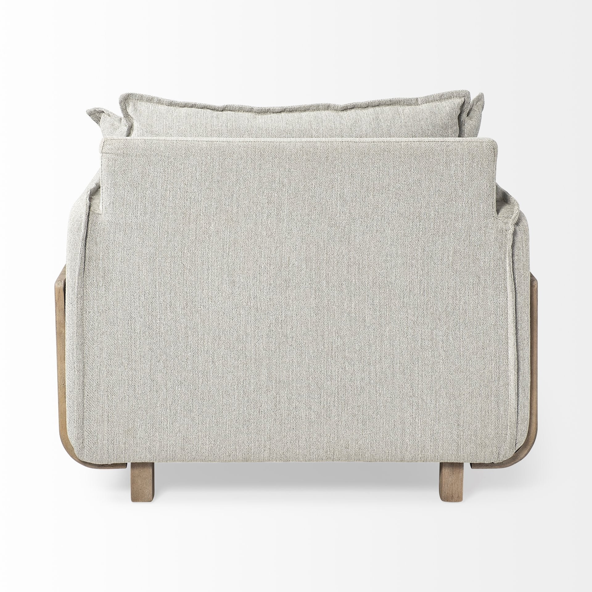 Gray and Brown Fabric Club Chair By Homeroots - Image 4