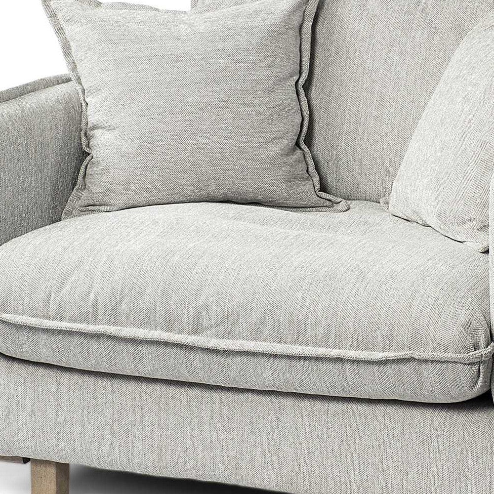 Gray and Brown Fabric Club Chair By Homeroots - Image 5