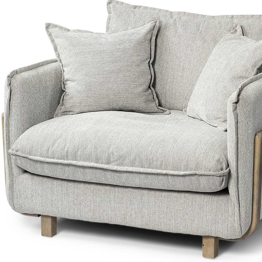 Gray and Brown Fabric Club Chair By Homeroots - Image 6