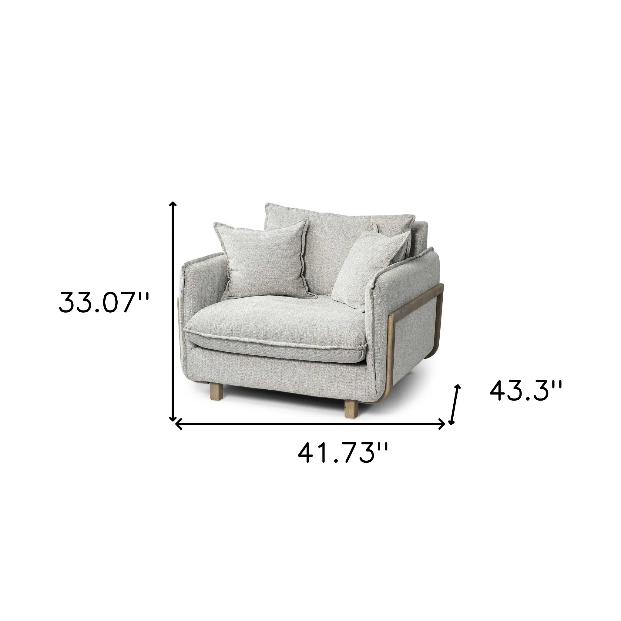 Gray and Brown Fabric Club Chair By Homeroots - Image 8