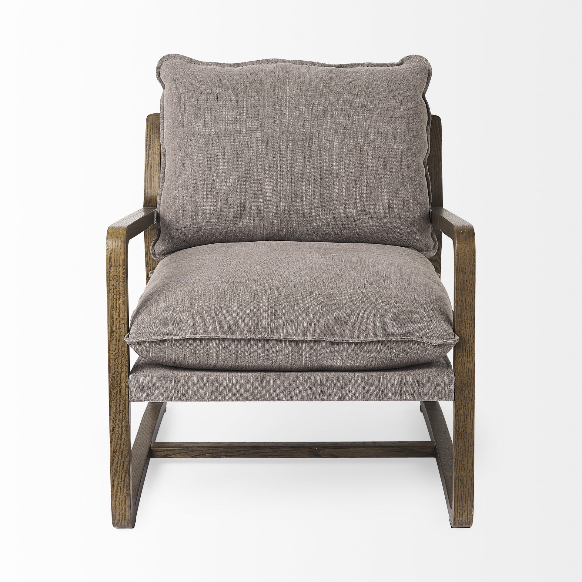 Gray and Brown Fabric Lounge Chair By Homeroots - Image 3