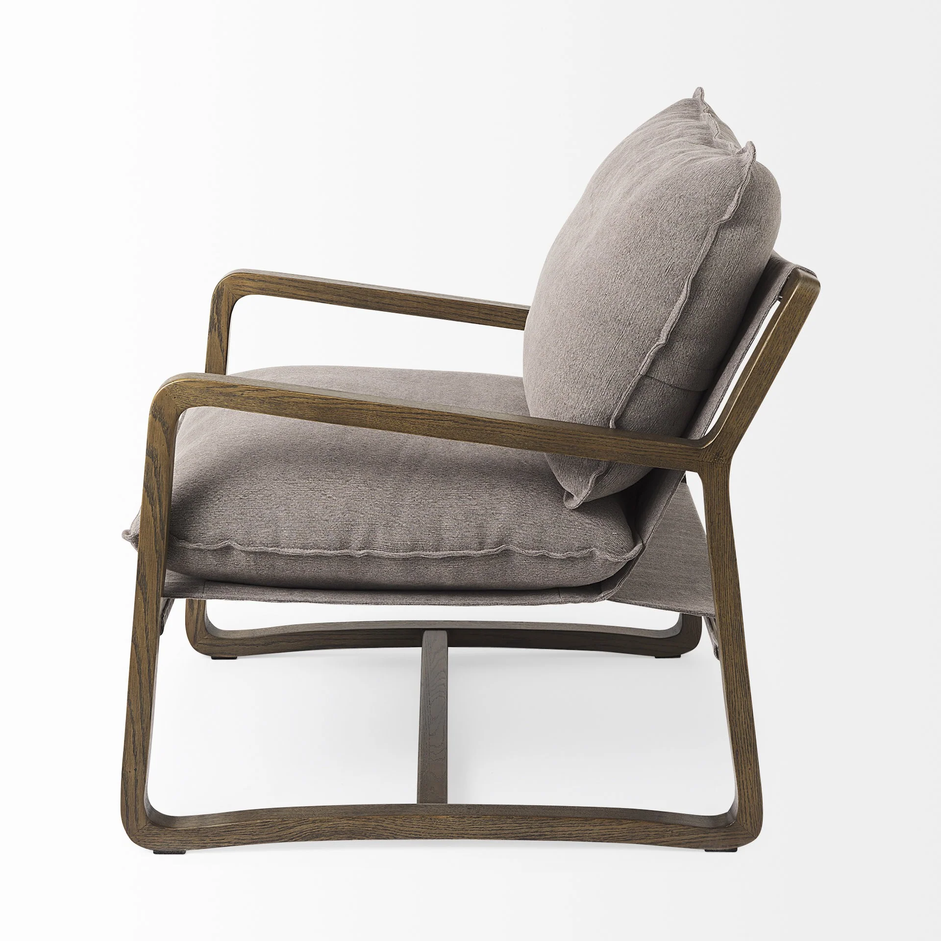 Gray and Brown Fabric Lounge Chair By Homeroots - Image 4