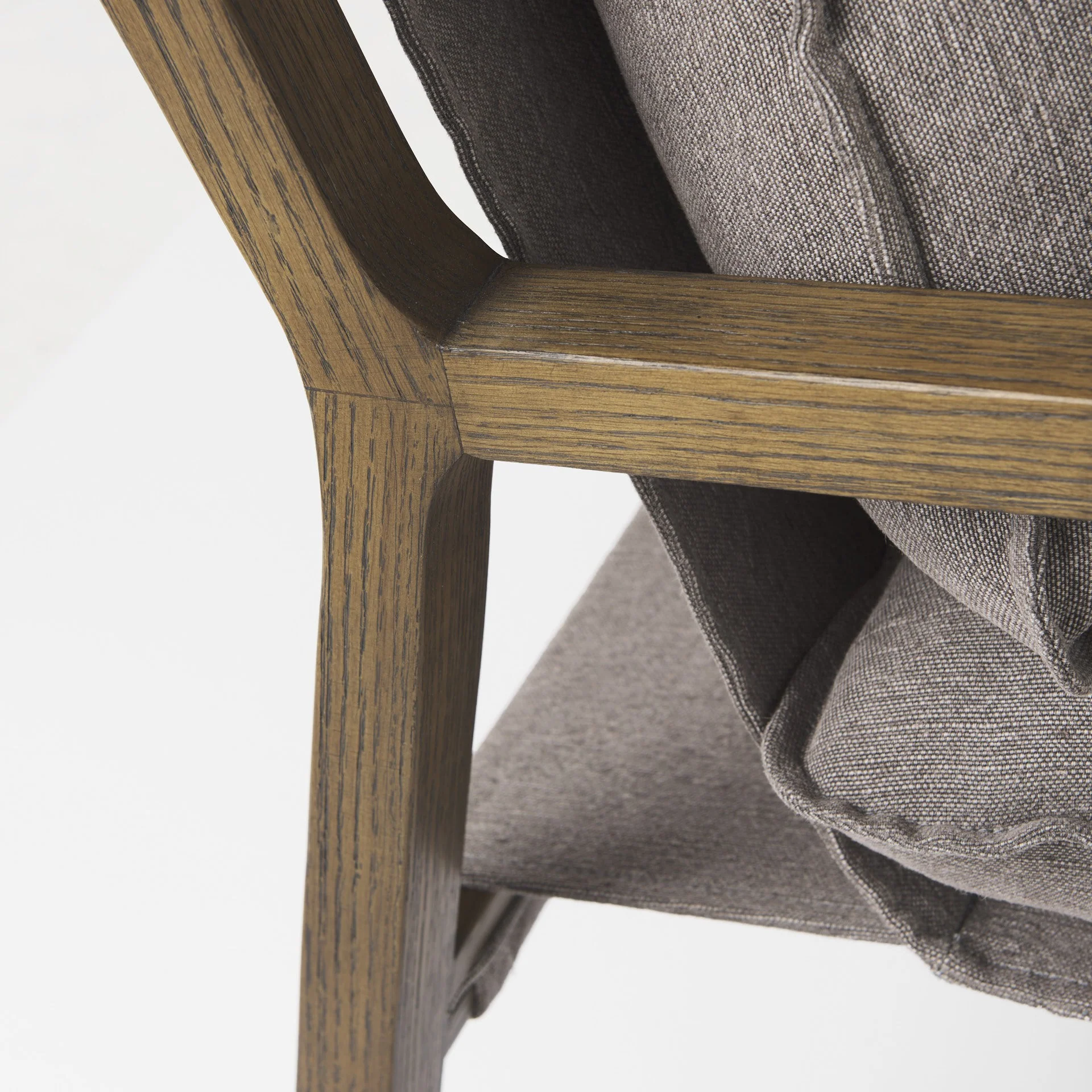 Gray and Brown Fabric Lounge Chair By Homeroots - Image 6