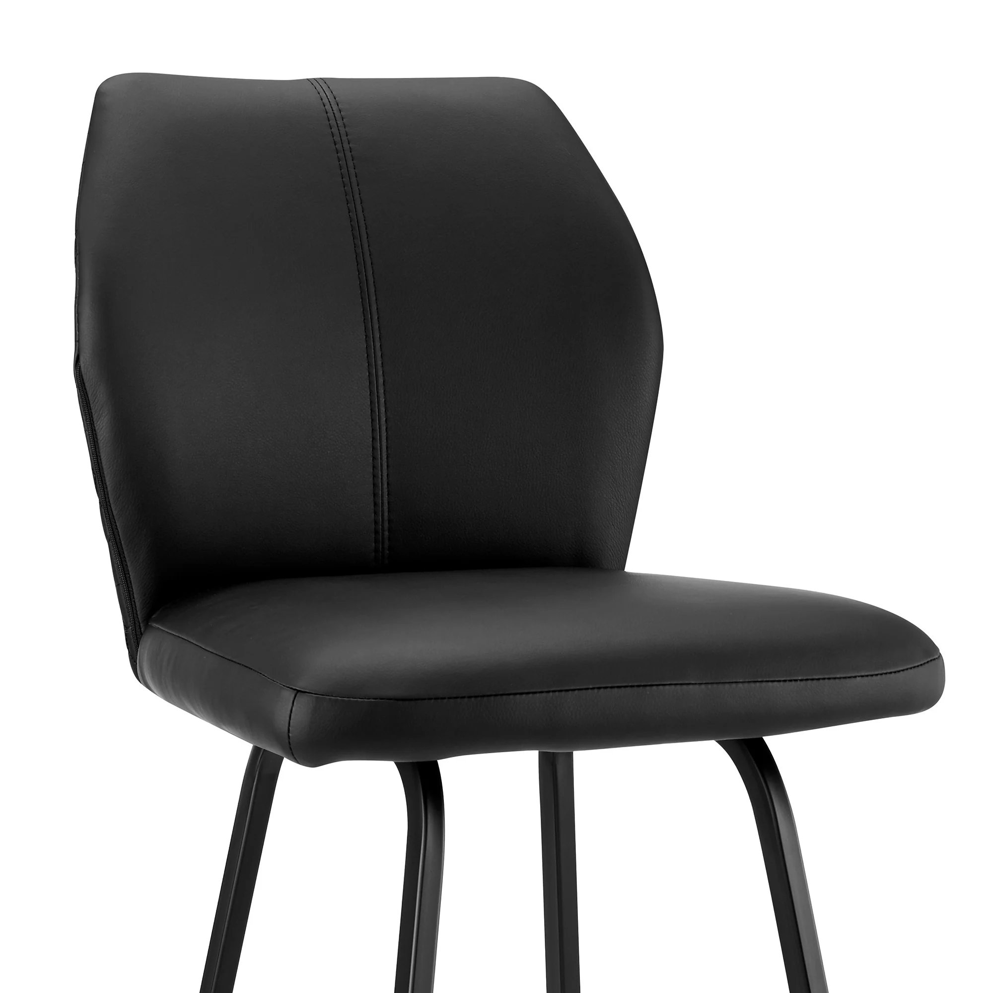 Gray and Brown Faux Leather Low Back Counter Height Swivel Bar Chair By Homeroots - Image 7