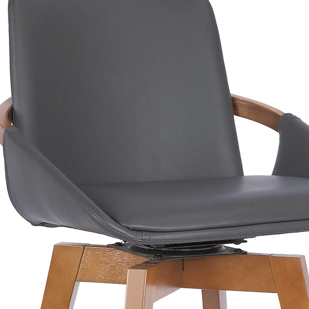 Gray And Brown Iron Swivel Counter Height Bar Chair By Homeroots - Image 7