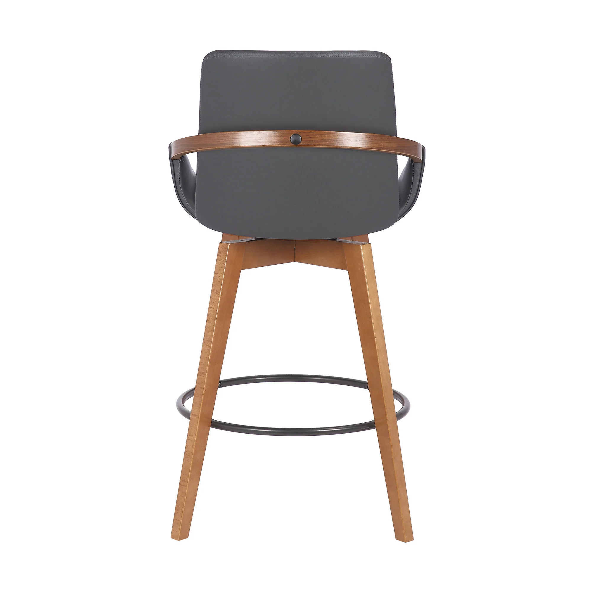 Gray And Brown Iron Swivel Counter Height Bar Chair By Homeroots - Image 8