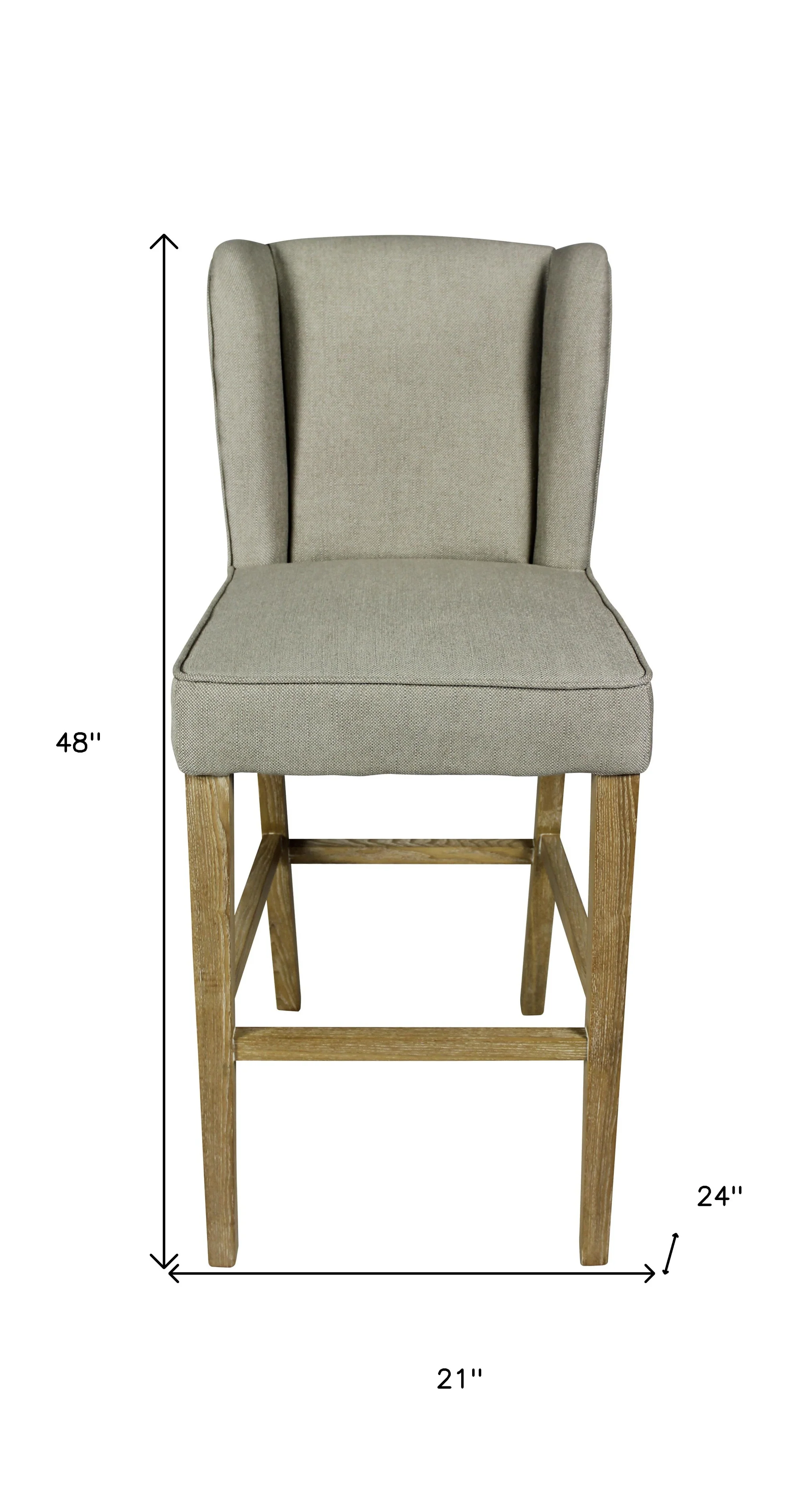 Gray And Brown Solid Wood Bar Height Bar Chair By Homeroots - Image 4