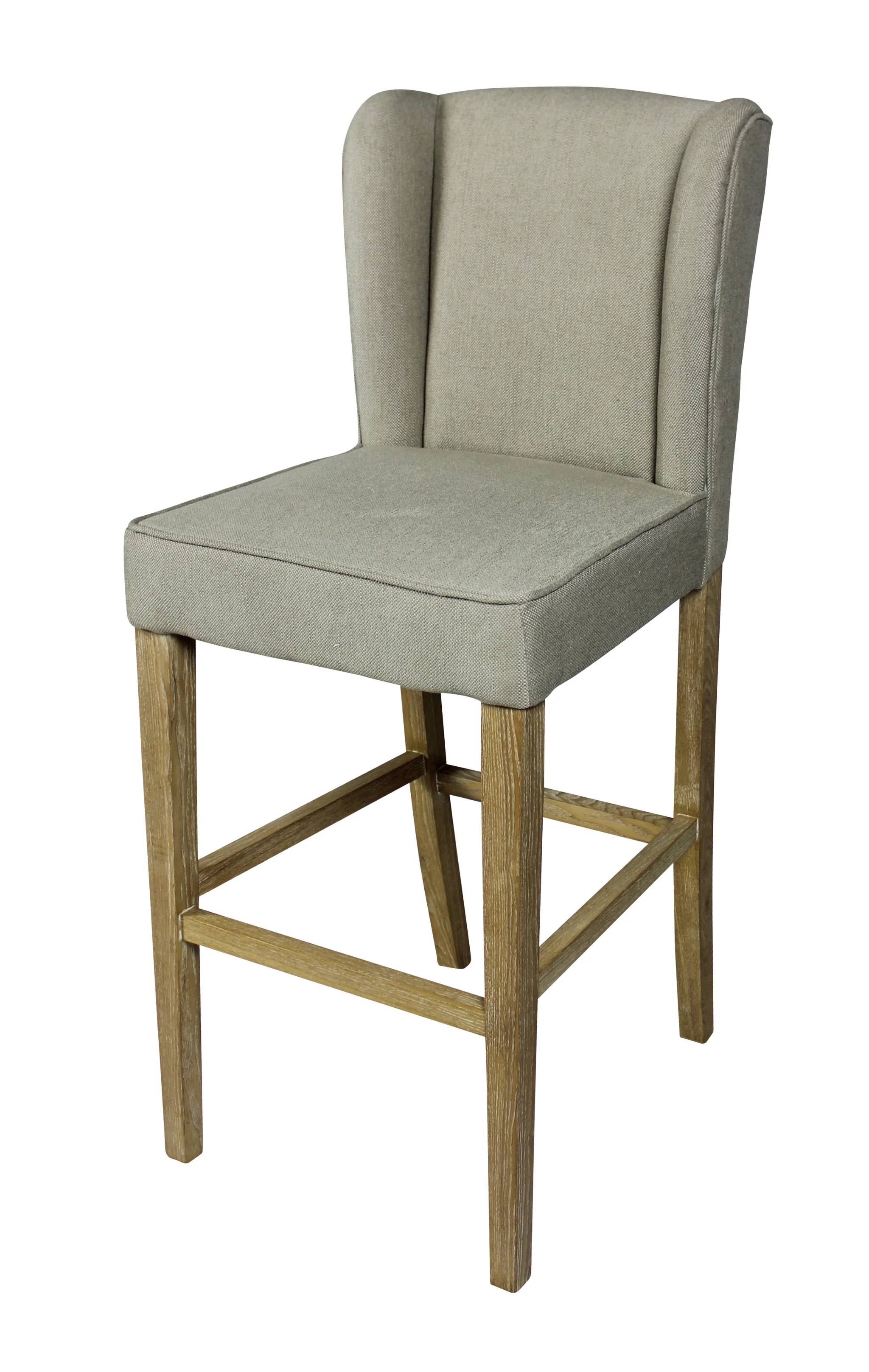Gray And Brown Solid Wood Bar Height Bar Chair By Homeroots - Image 5