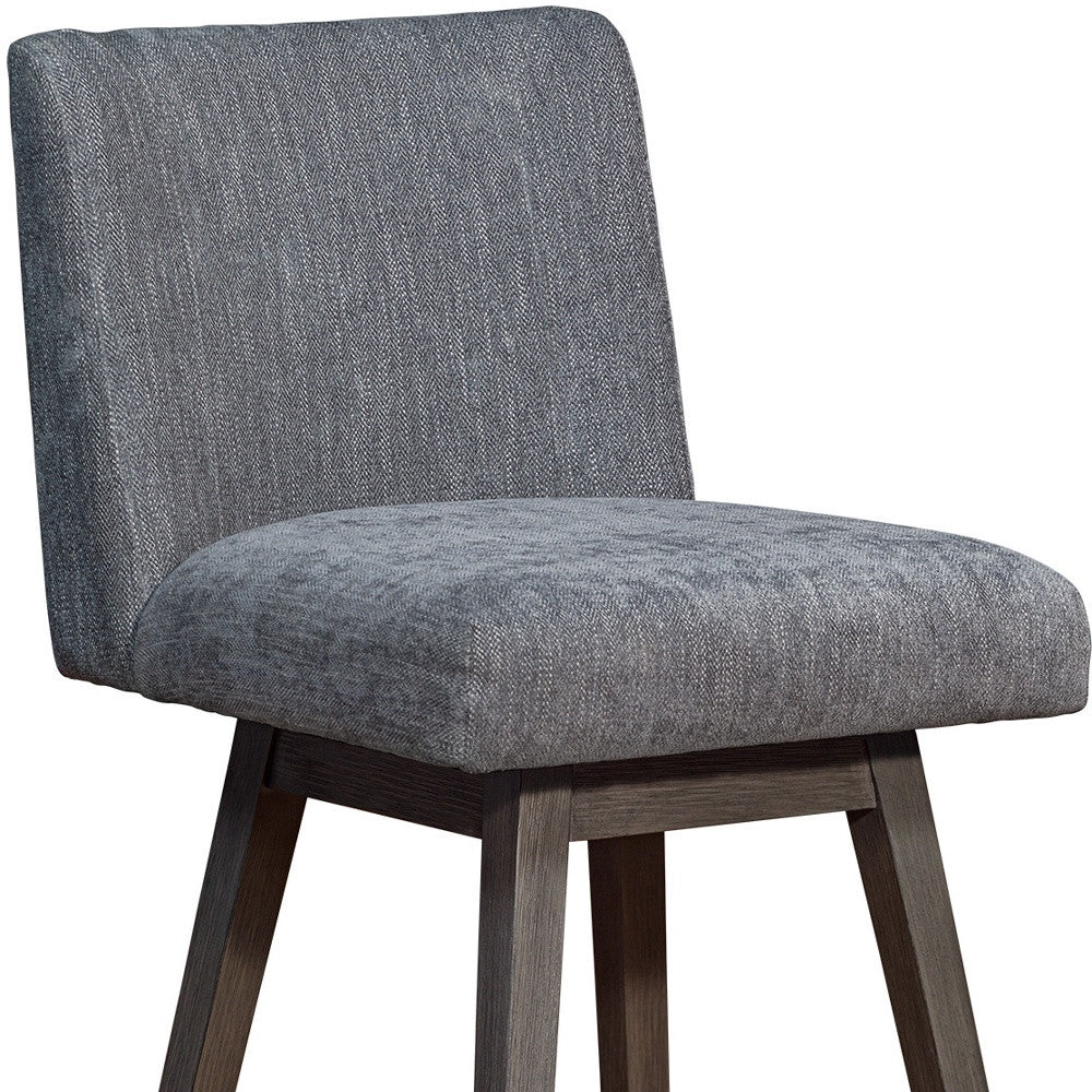 Gray and Brown Solid Wood Counter Height Swivel Bar Chair By Homeroots - Image 7