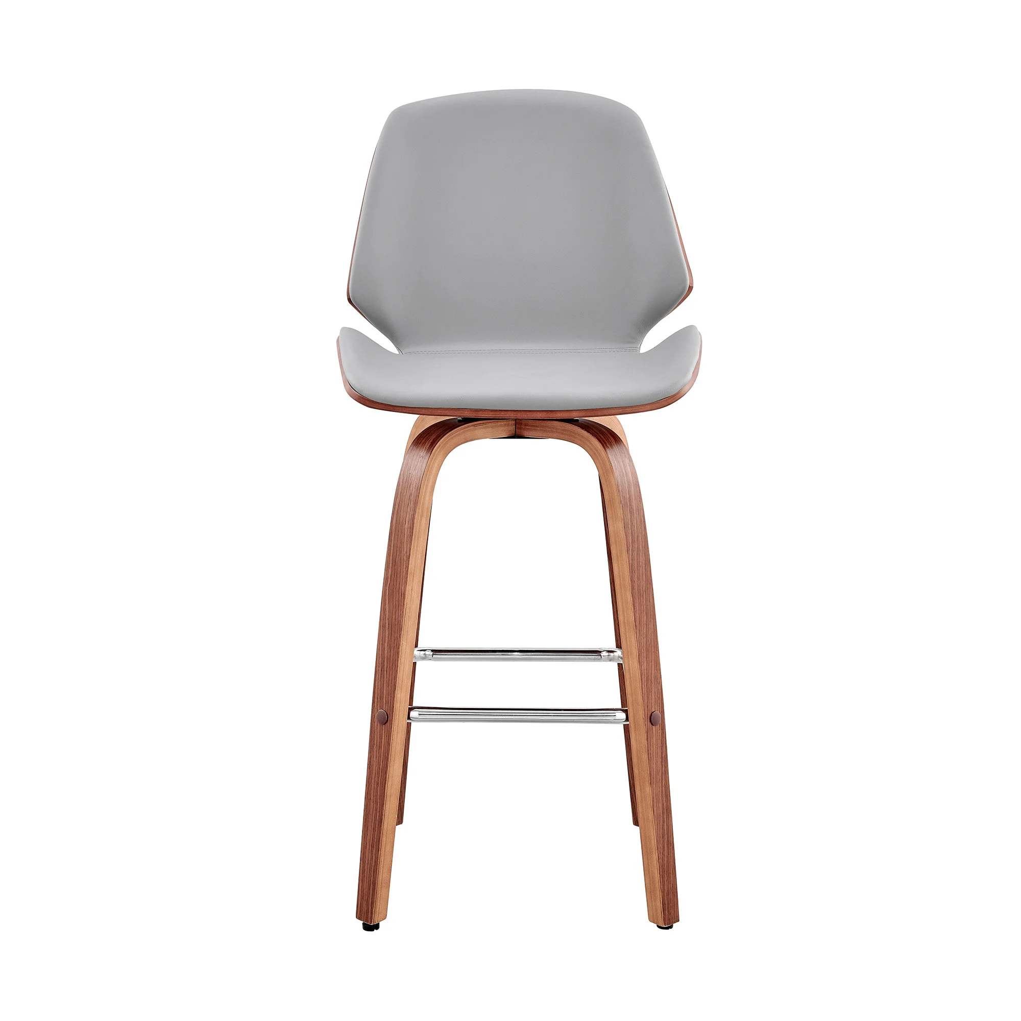 Gray And Brown Swivel Counter Height Bar Chair By Homeroots - Image 3