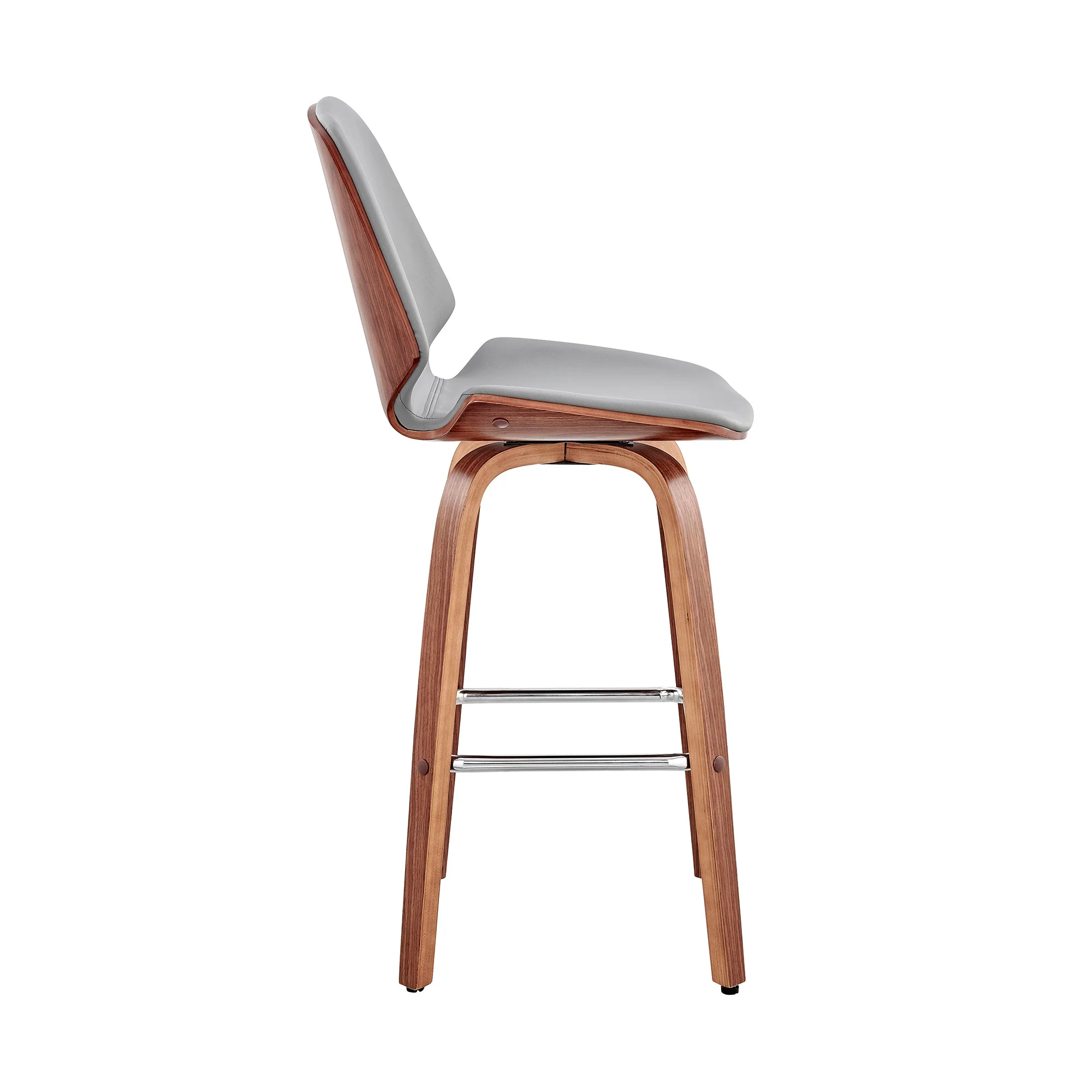 Gray And Brown Swivel Counter Height Bar Chair By Homeroots - Image 5