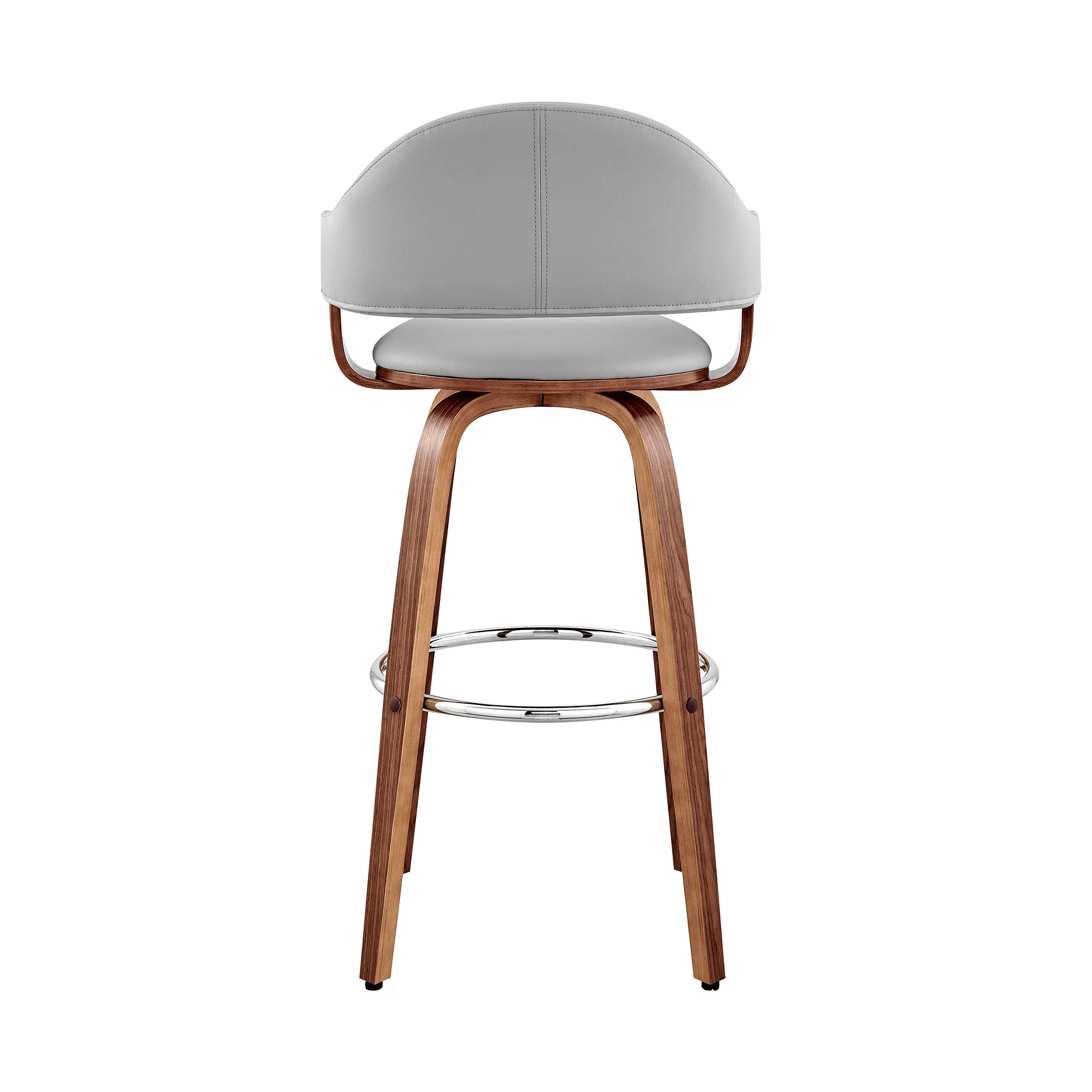 Gray And Brown Swivel Low Back Counter Height Bar Chair By Homeroots - Image 6