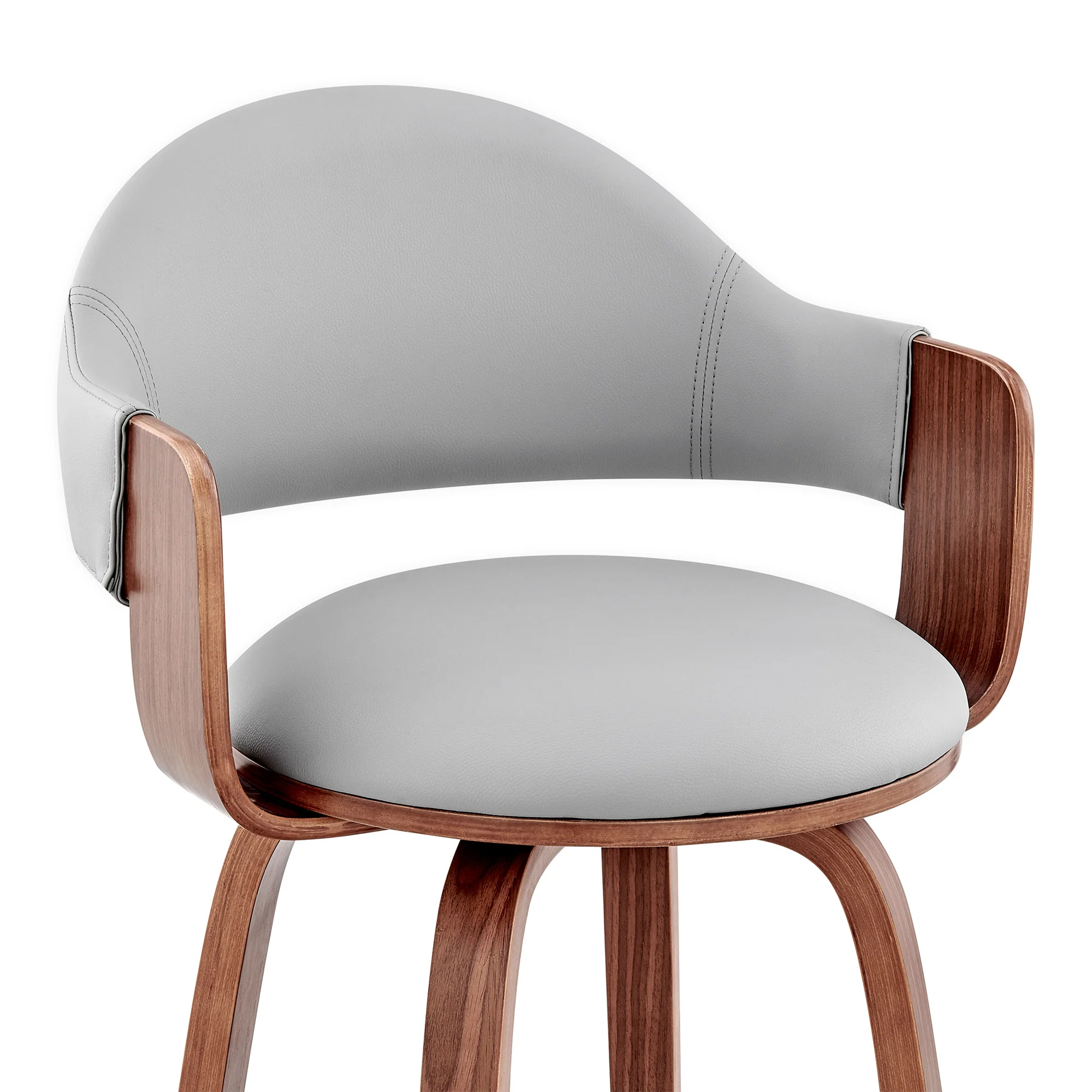 Gray And Brown Swivel Low Back Counter Height Bar Chair By Homeroots - Image 7