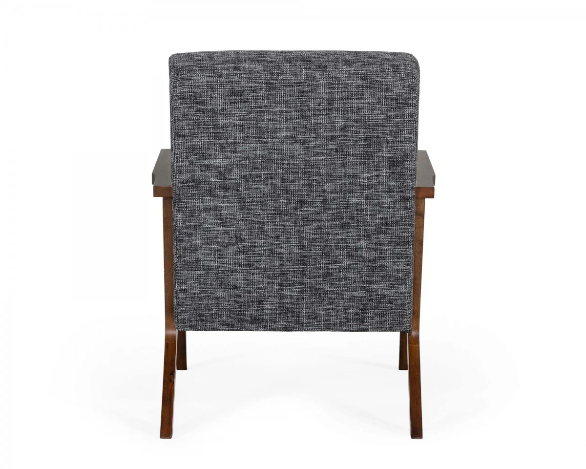 Gray And Brown Upholstered Arm Chair By Homeroots - Image 5