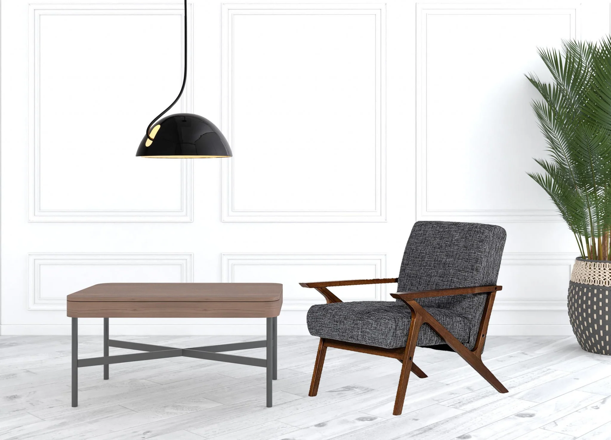 Gray And Brown Upholstered Arm Chair By Homeroots - Image 6