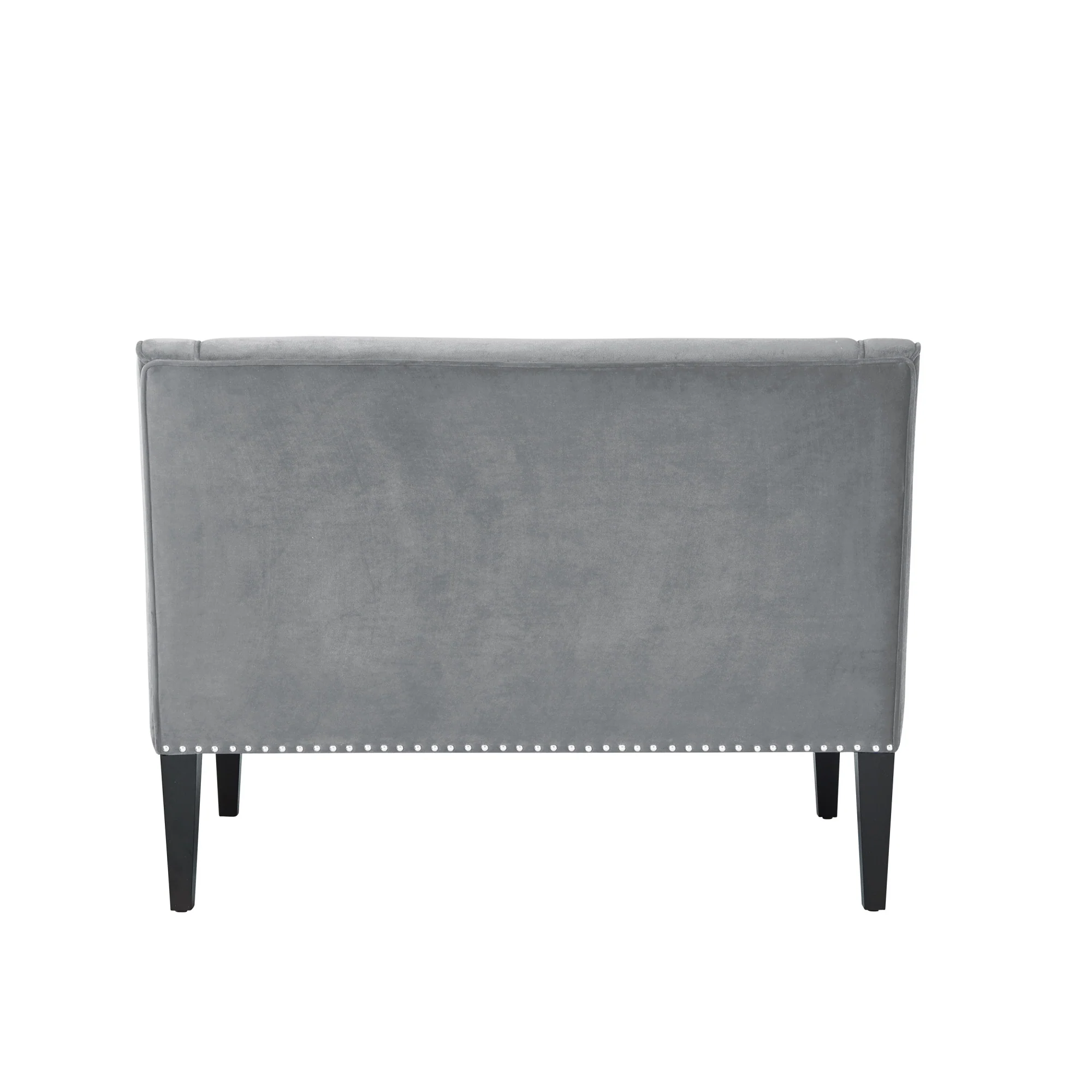 Gray And Brown Upholstered Velvet Bench By Homeroots - Image 6