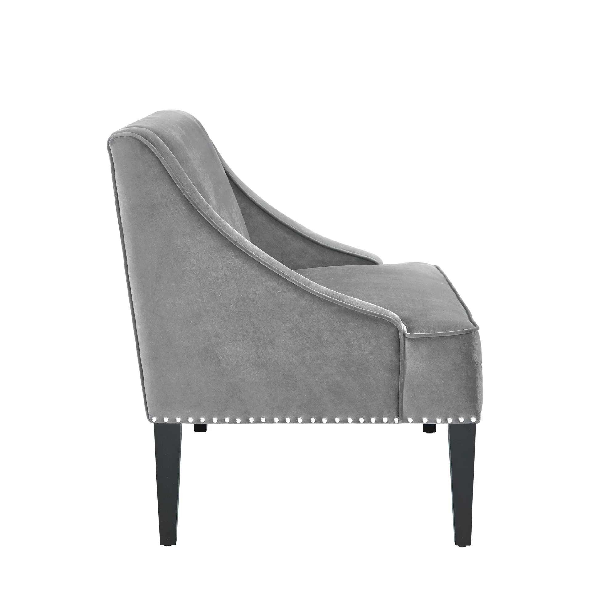 Gray And Brown Upholstered Velvet Bench By Homeroots - Image 7