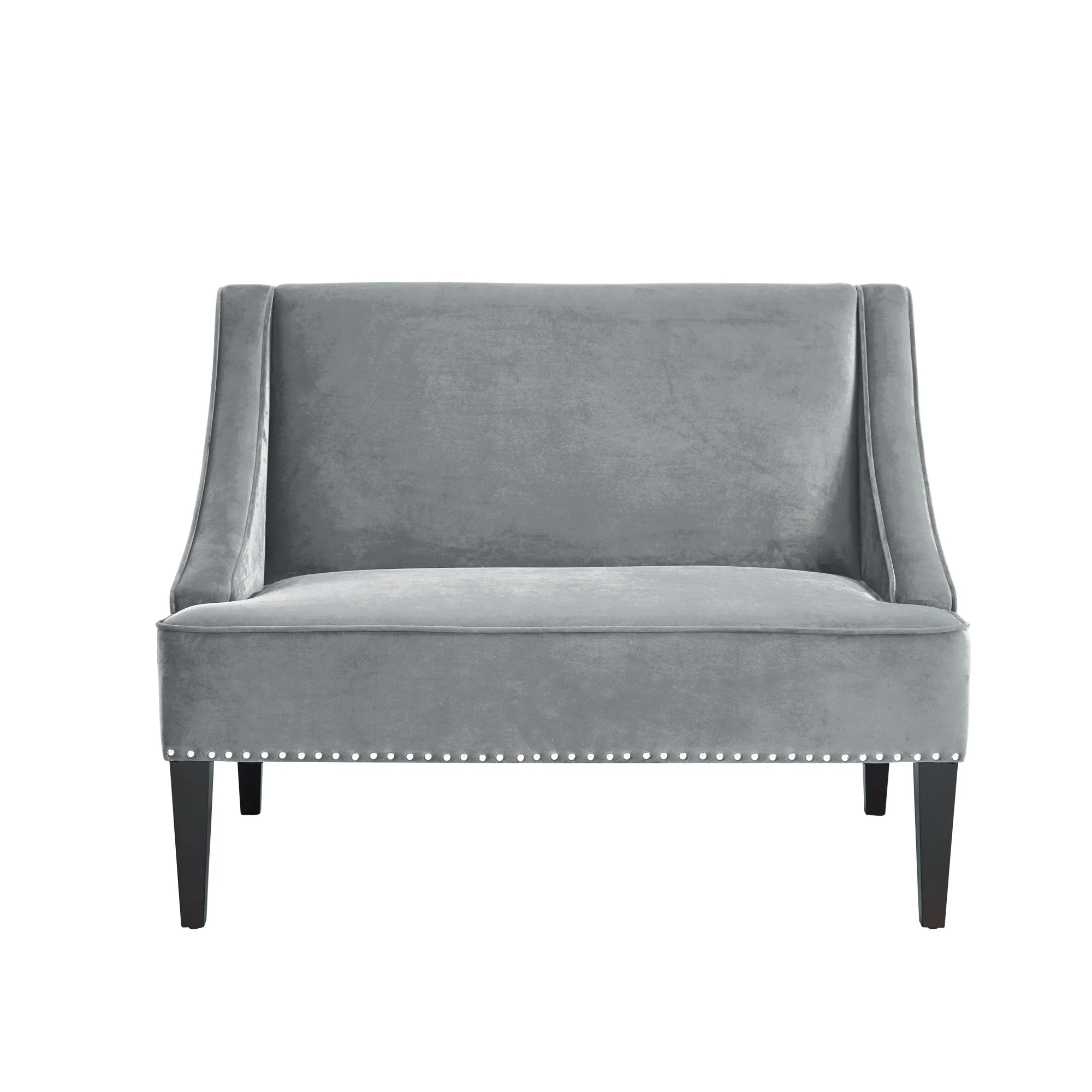 Gray And Brown Upholstered Velvet Bench By Homeroots - Image 8