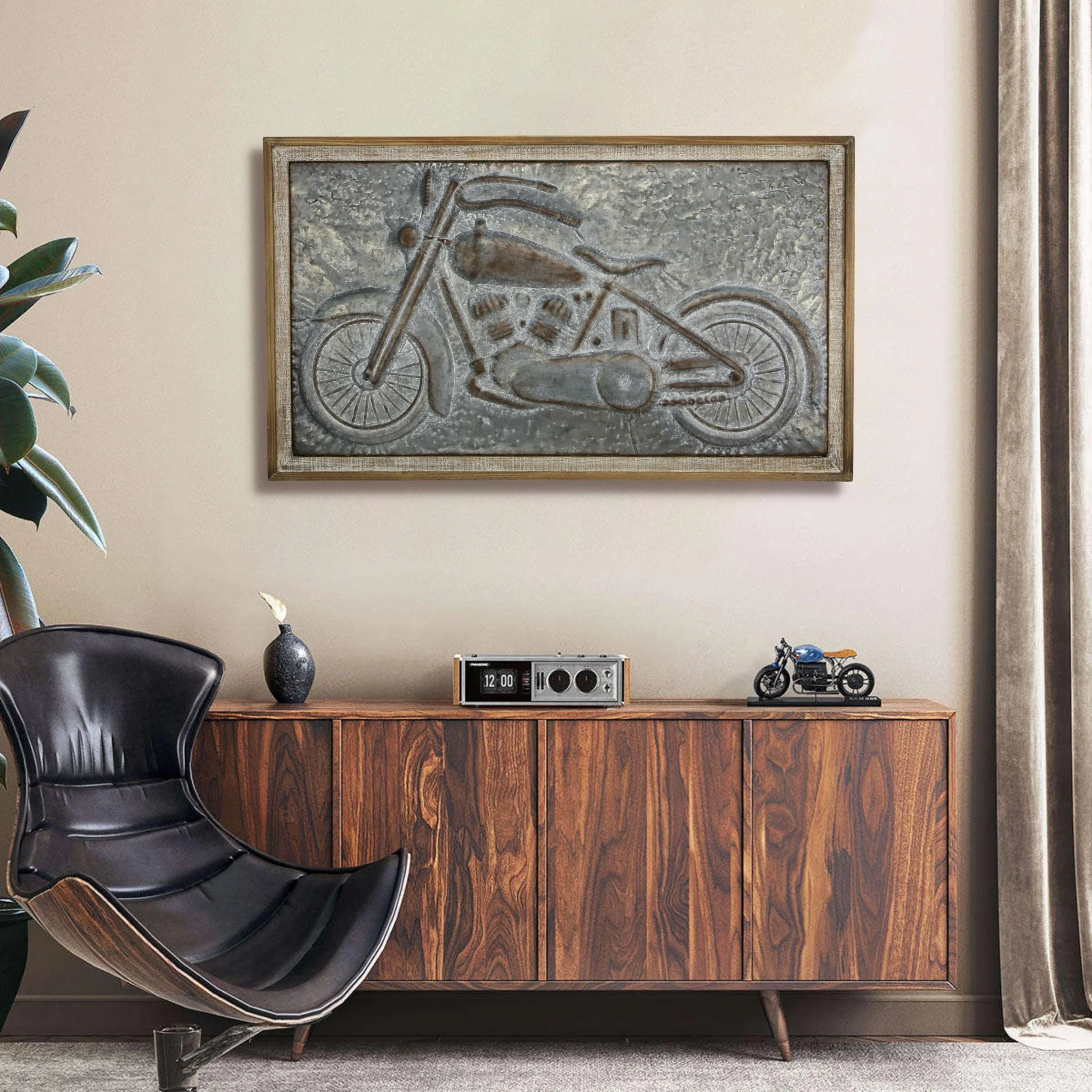 Gray and Brown Wood and Metal Wall Decor By Homeroots - Image 7