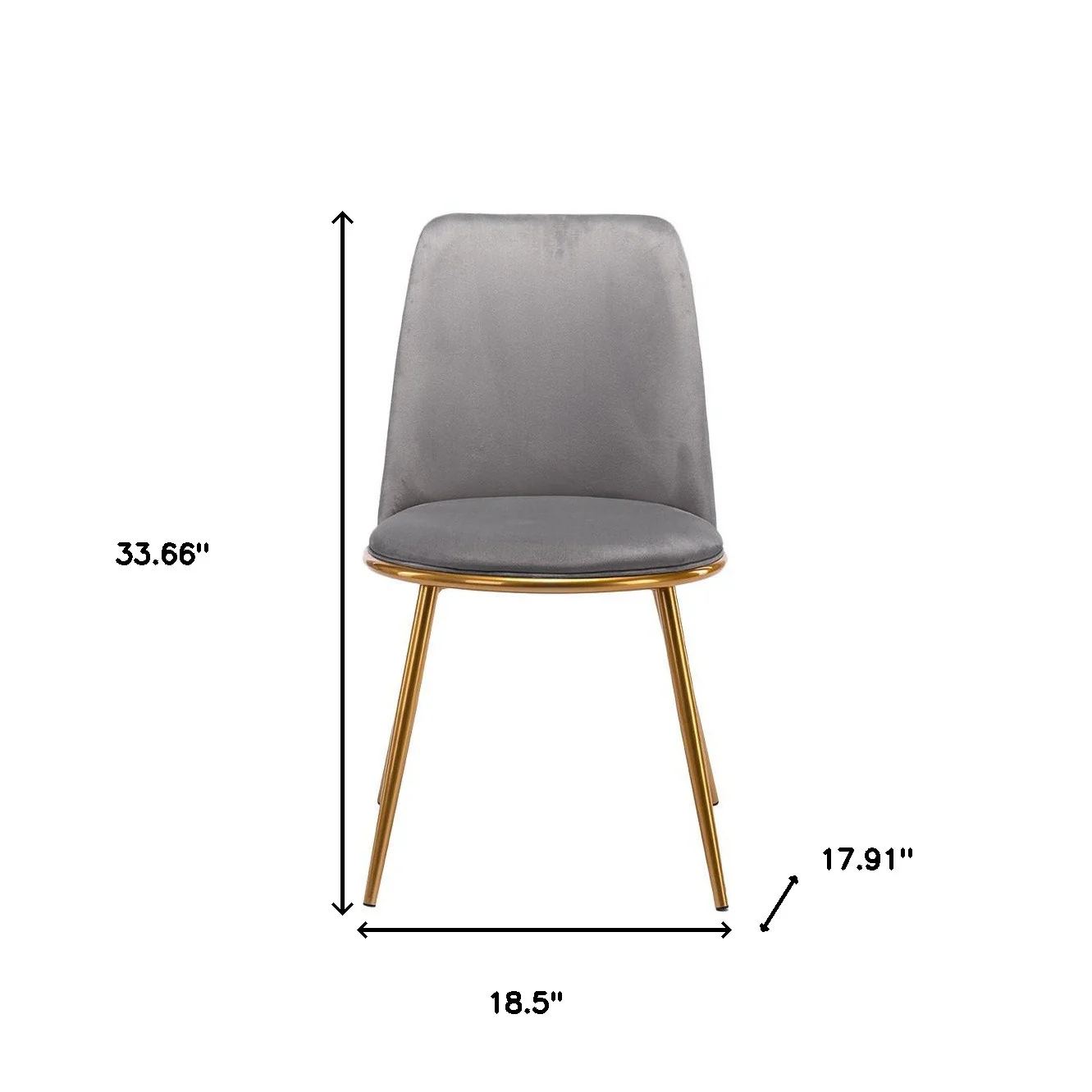 Gray And Gold Upholstered Velvet Dining Side Chair By Homeroots - Image 4