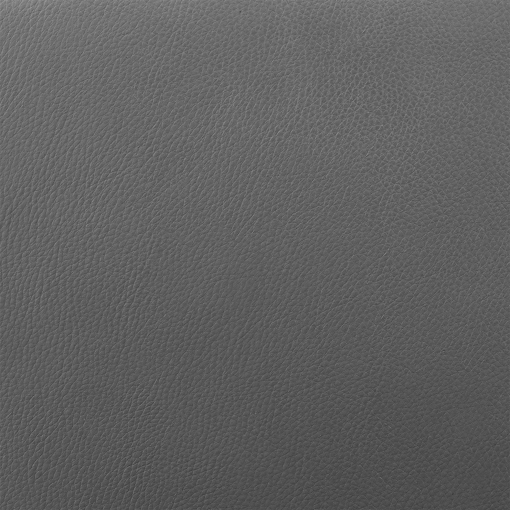 Gray and Silver Faux Leather and Iron Low Back Bar Height Swivel Bar Chair By Homeroots - Image 8