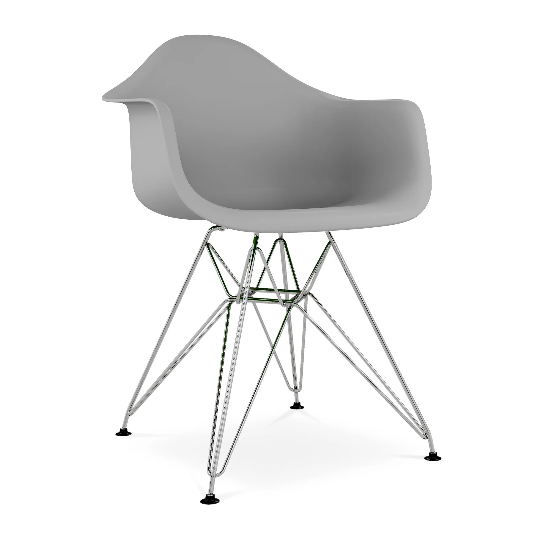 Gray And Silver Heavy Duty Plastic Dining Arm Chair By Homeroots - Image 2