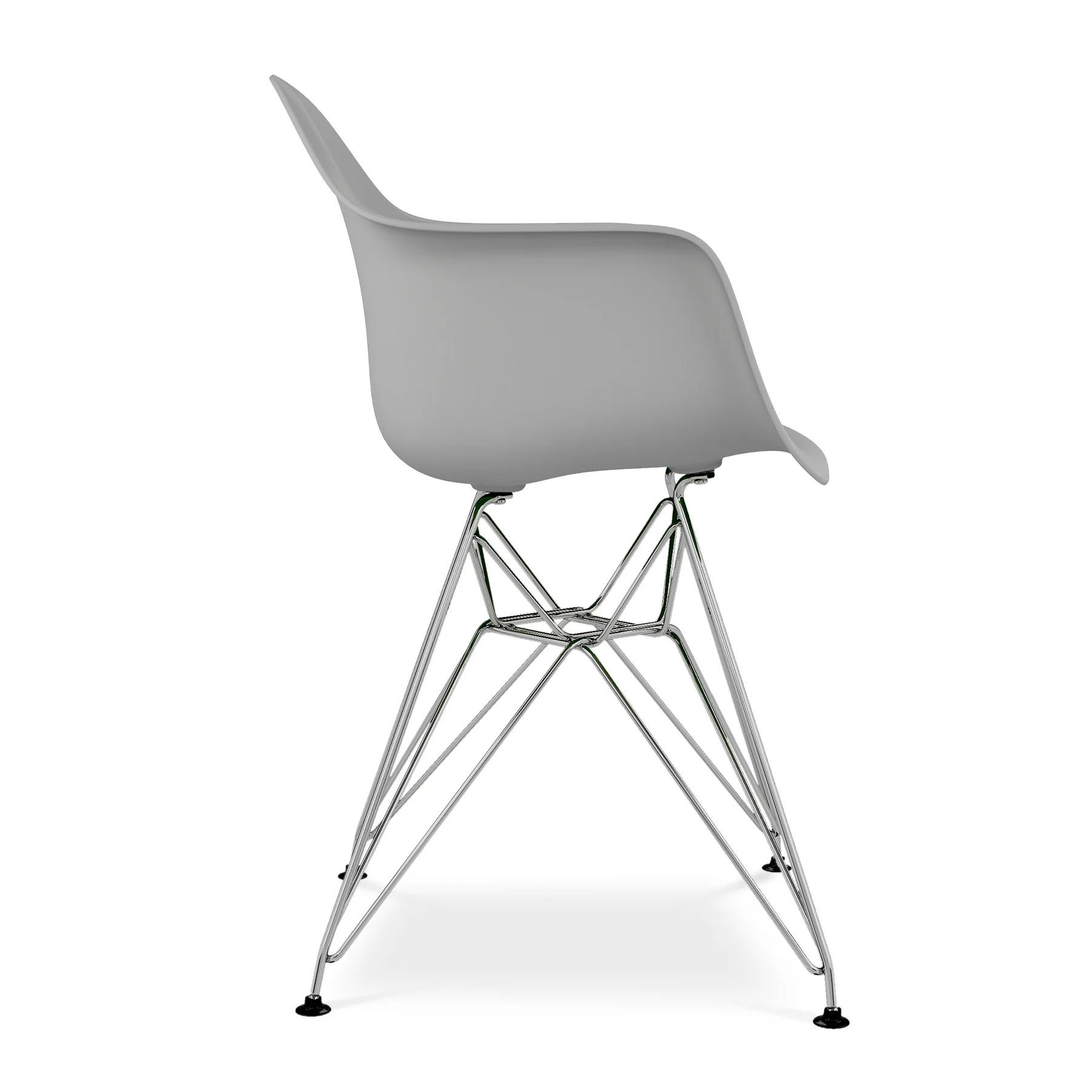 Gray And Silver Heavy Duty Plastic Dining Arm Chair By Homeroots - Image 3